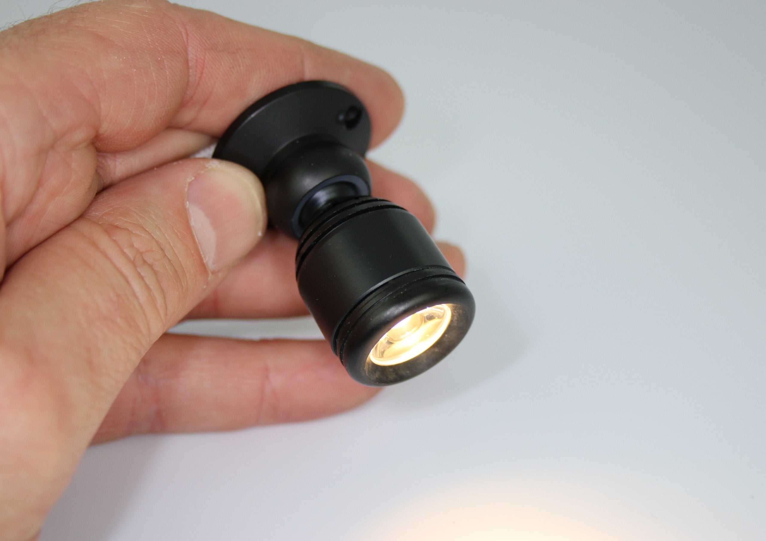 Micro Pivoting Led Spotlight - 1 Watt High Power Led Lamp - Tiny Size, Warm White Led, 12 To 28Vdc -