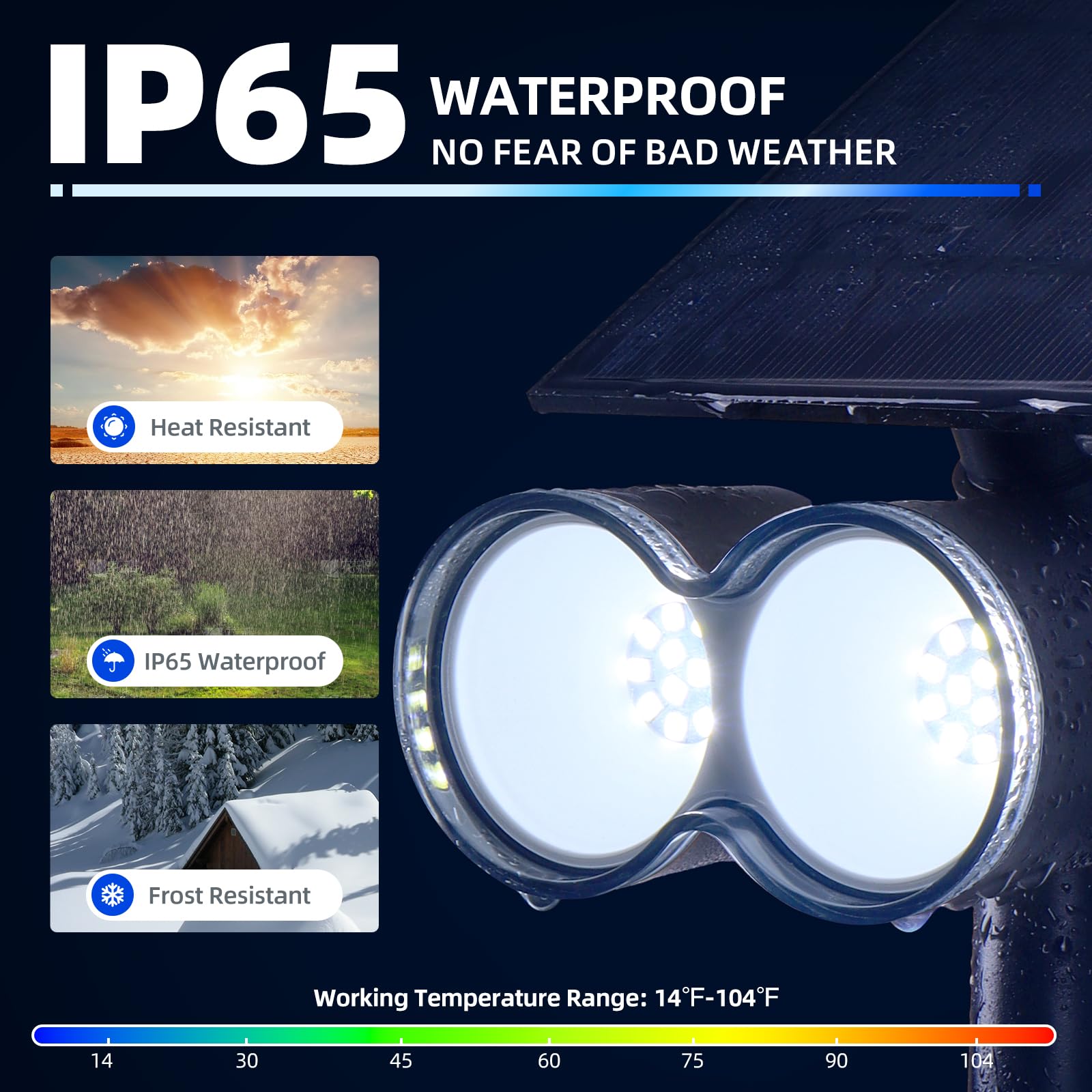 Barrina Solar Spot Lights Outdoor, 360 Horizontal Adjustable, 24 Leds Solar Spotlights Outdoor Waterproof, 6500K 3 Modes, Solar