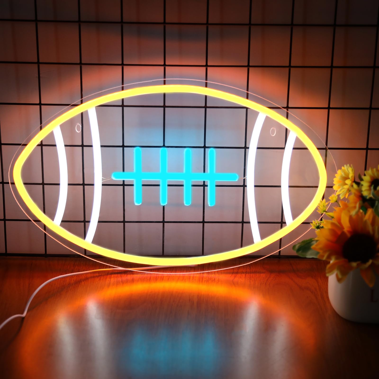 Neonawall Football Neon Sign For Home D  cor,Bedroom Decor,Led Sign,Room Neon Sign,Gym Decor,Sports Neon Sign,Men Women Wall D