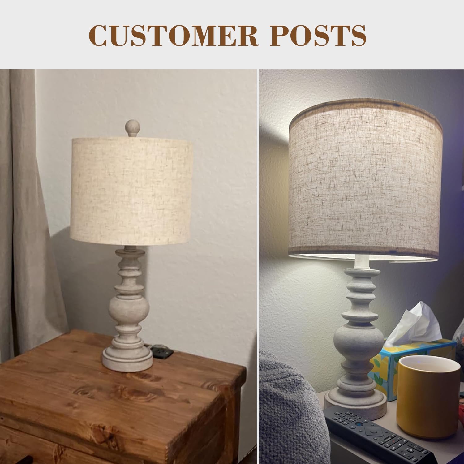 Bobomomo Tradition 20'' Rustic Table Lamp Set Of 2 For Living Room Bedroom Bedside Desk Lamps Bedroom Nightstand Vintage Lamps L