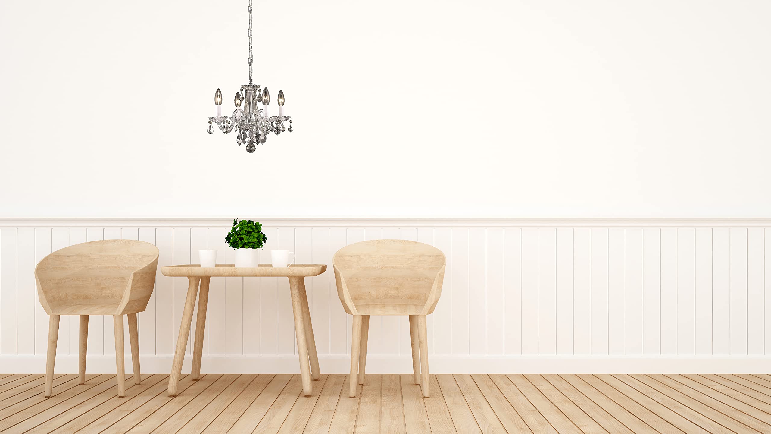 Elegant Lighting Living District Indoor Modern Home Decorative Bright Ceiling Azalea Collection Pendant D15in H12in Lt:4 Chrome Finish