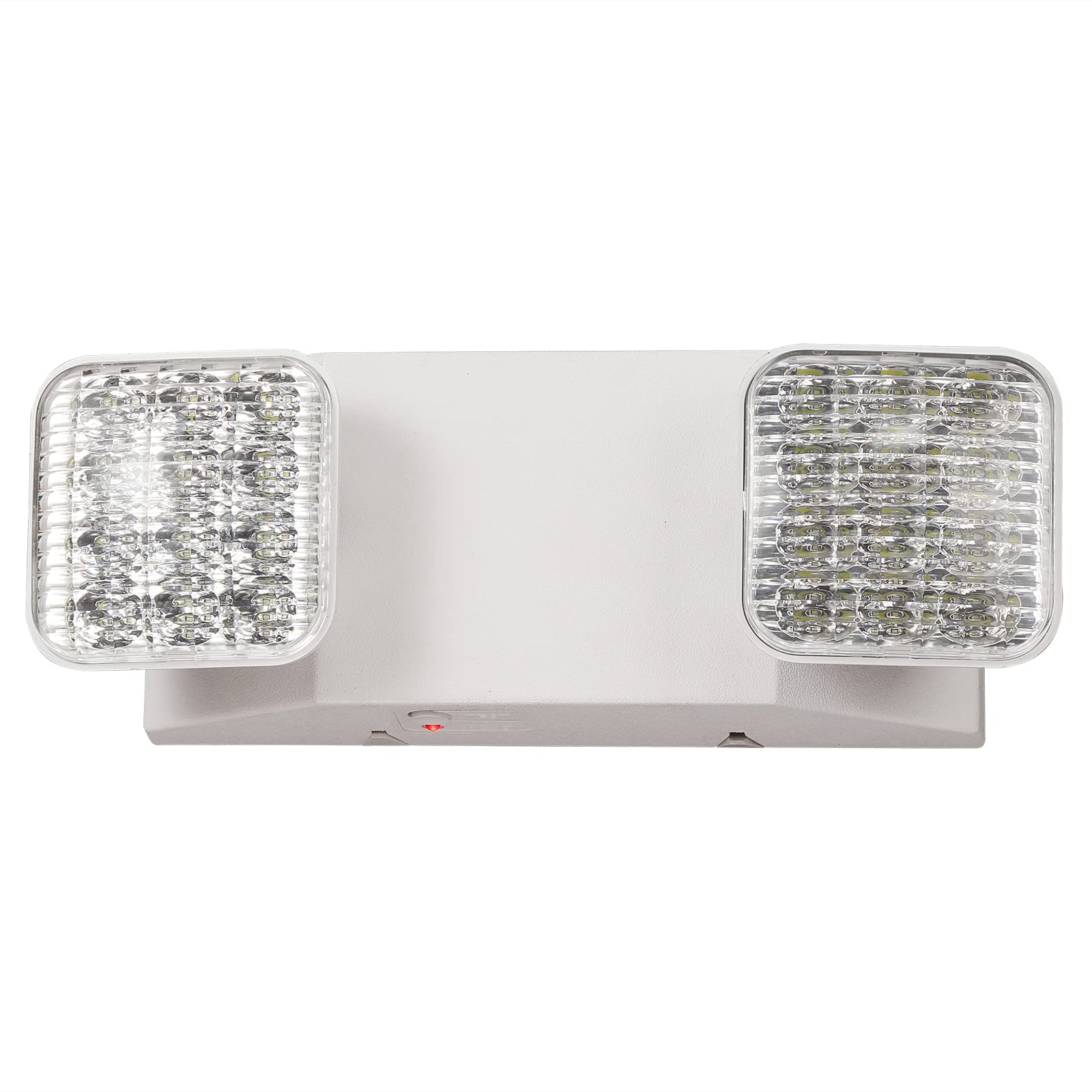 Tanlux Led Emergency Lights With Battery Backup, Two Head Adjustable Commercial Emergency Lights, Ul Listed, Ac 120/277V, Hardwired Emergency Exit Light Fixtures For Business - 1 Pack(White)