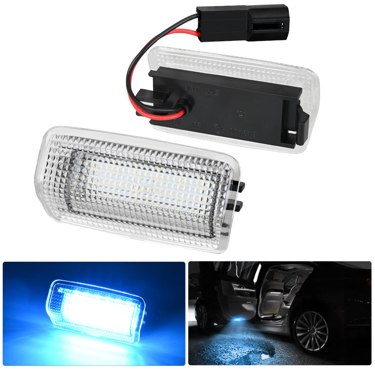Nilight 2Pcs Led Interior Door Panel Light Courtesy Warning Lights Aqua Beam Plug And Play For Toyota Avalon Sienna Venza Camry 