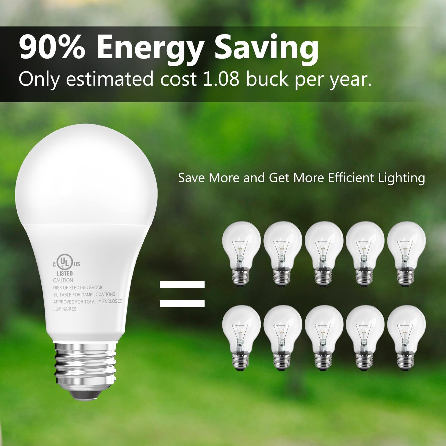 Dalattin 24 Pack Led Bulbs Soft White 2700K, 100 Watt Equivalent A19 Standard Bulbs, E26 Base, 1500 Lm, Efficient 15W Energy Sav