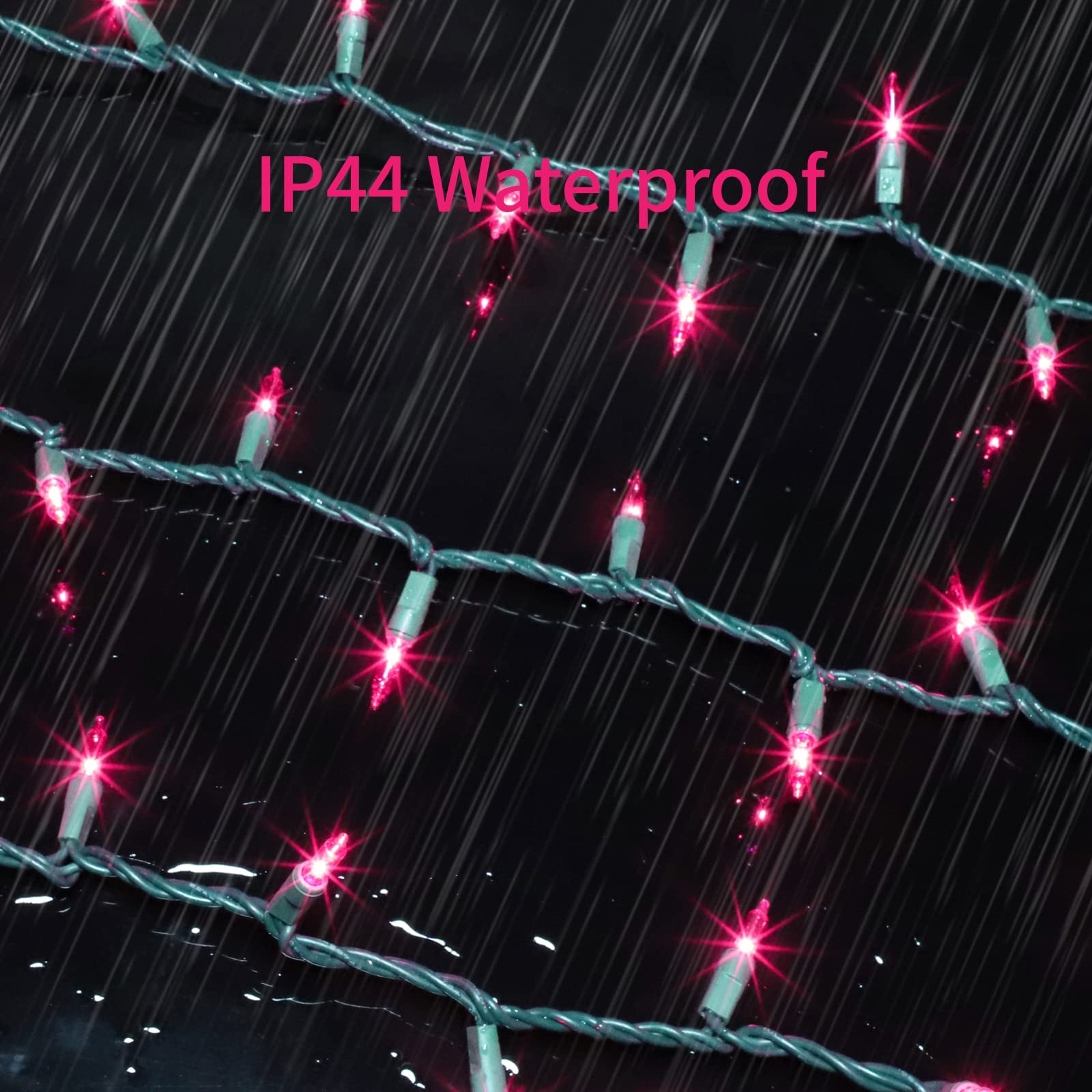 Glownova Green Wire Pink Incandescent Bulb 100 Mini String Lights For Indoor Christmas Tree Garland Birthday Wedding Party Festival Decoration