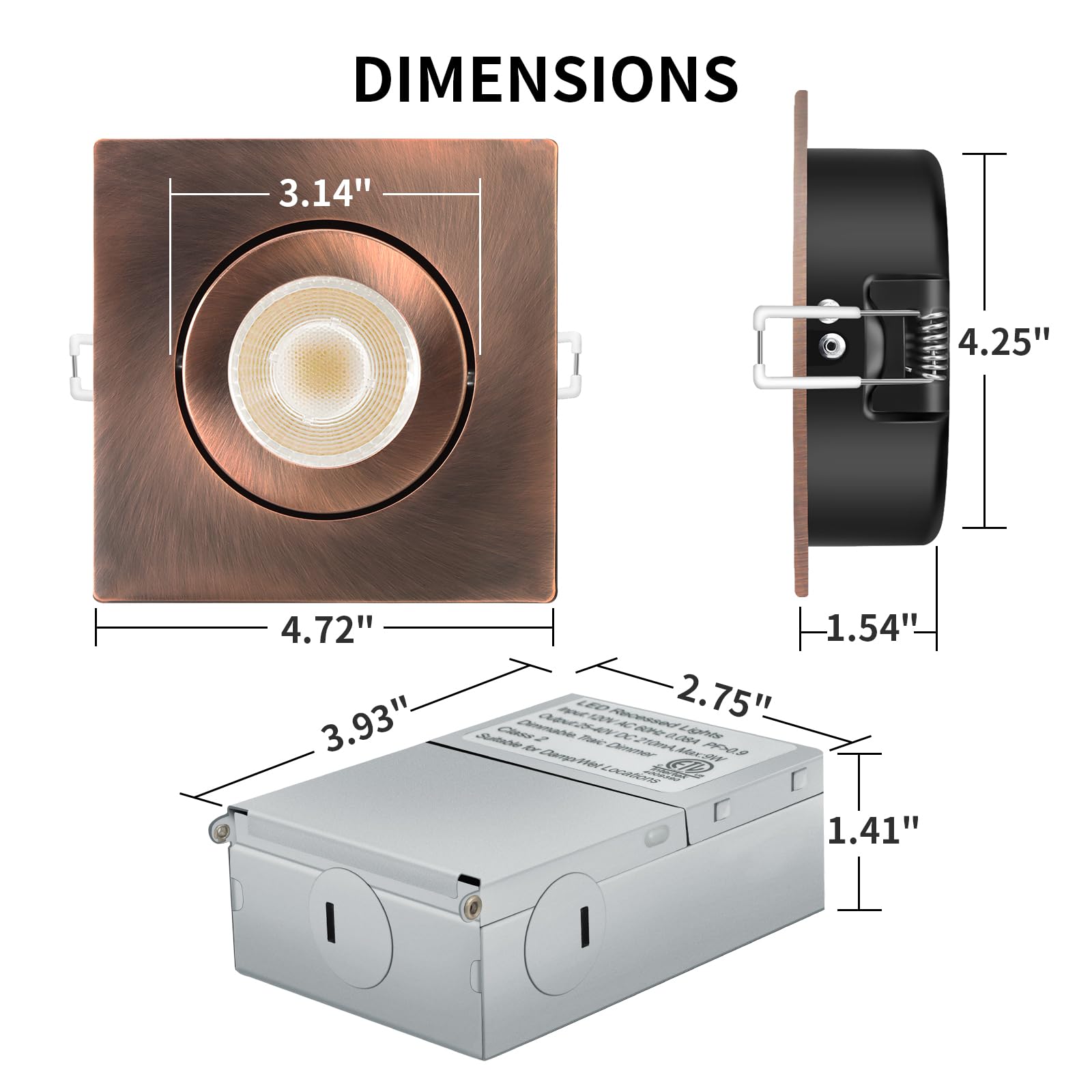 Knlnny Ware Oil Rubbed Bronze Recessed Lighting 6 Pack, Led Gimbal Eyeball Recessed Ceiling Light With Junction Box,5Cct Color S