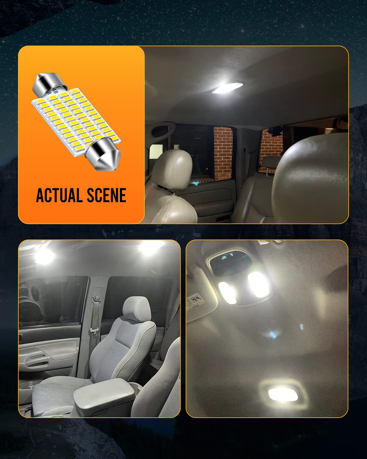 LUYED 569 578 LED Bulbs Xenon White 570 Lumens Super Bright 3014 48-EX Chipsets211-2 212-2 LED Bulbs Used for Car Interior Map D