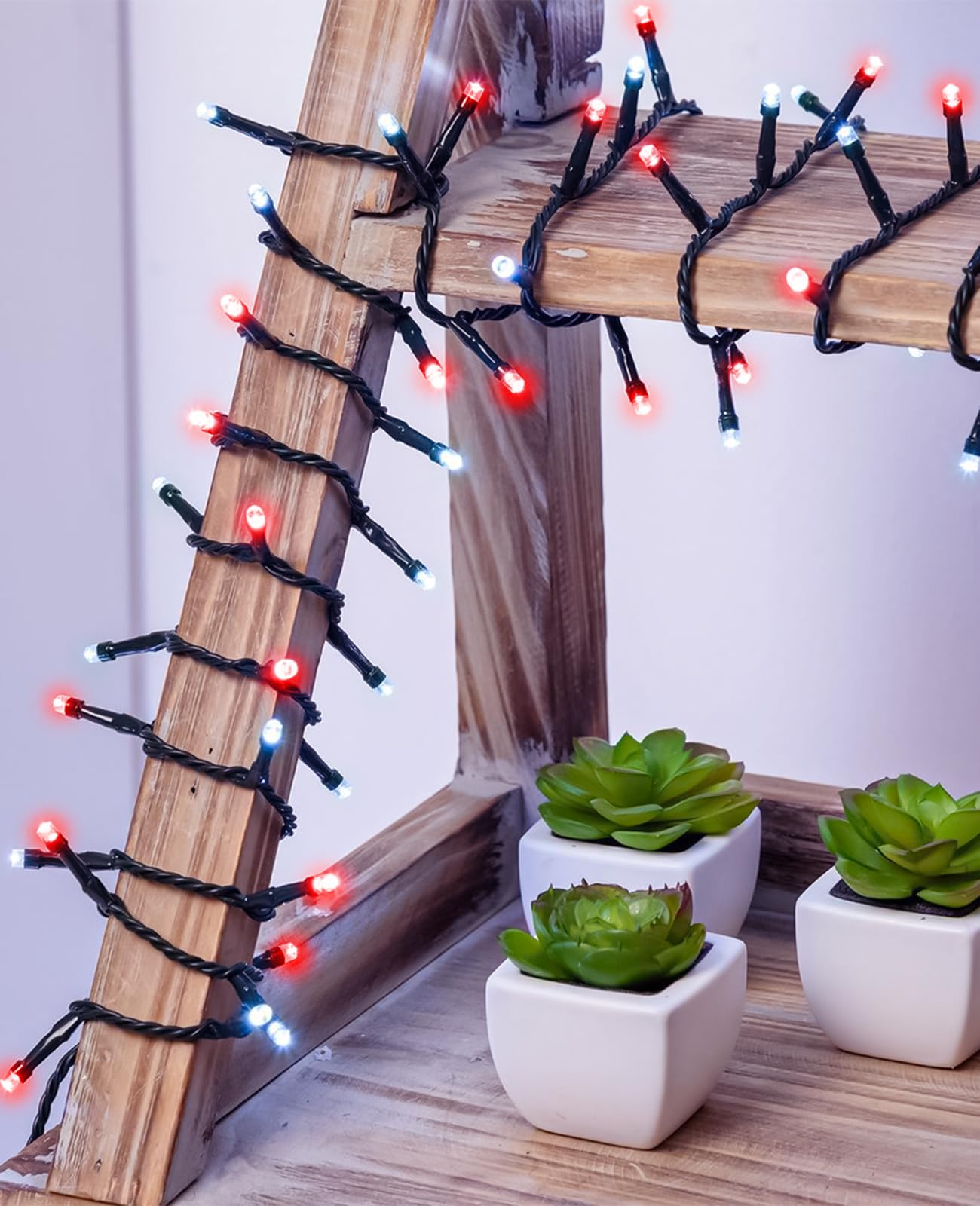 Xmasbokeh 40Ft 120 Led Christmas Lights Outdoor  Red White Christmas String Lights Waterproof  8 Modes & Timer  Connectable Christmas Tree Lights For Indoor House Patio Xmas Holiday Decorations