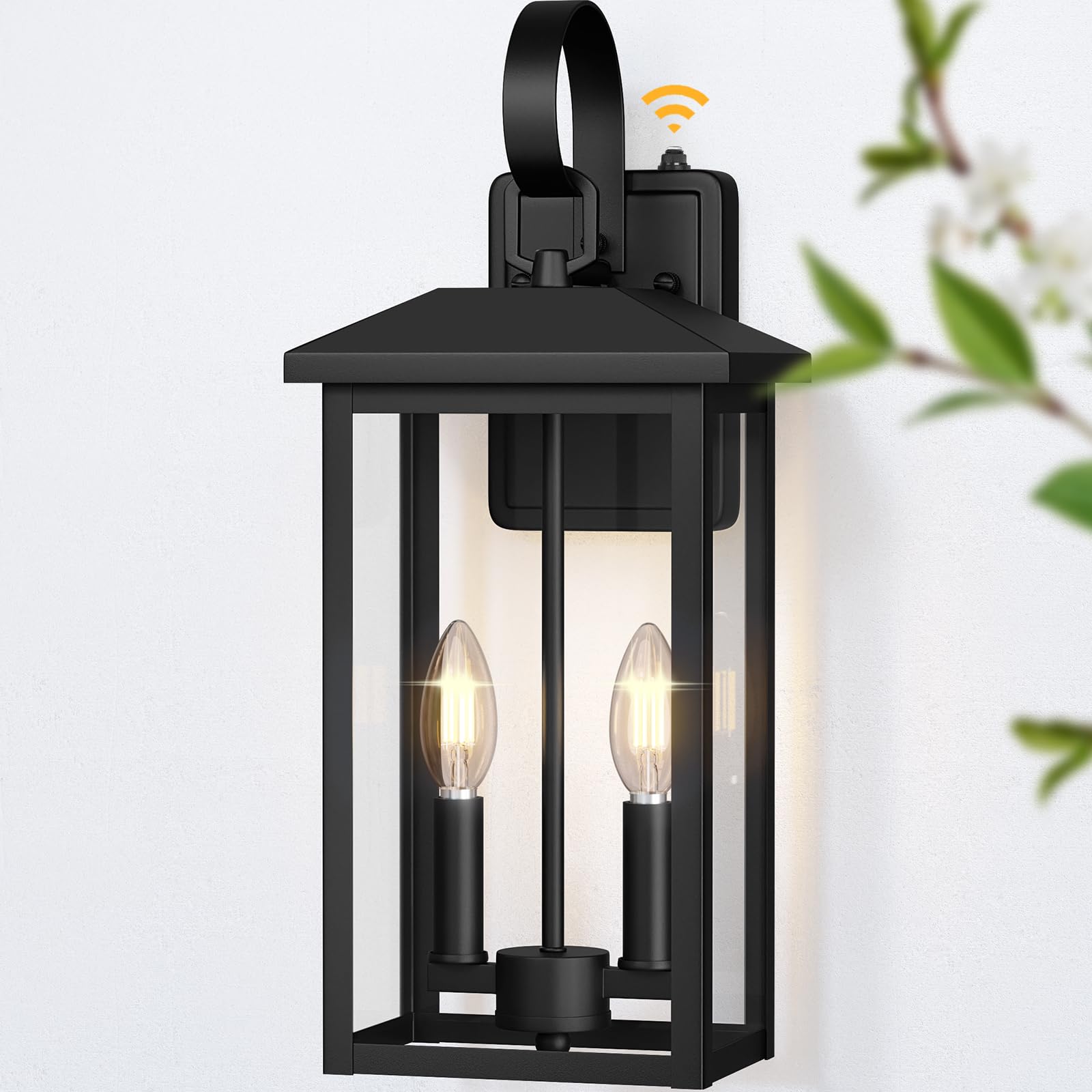 Large Outdoor Light Fixtures Black, Dusk To Dawn Outdoor Lighting, 2-Light Outdoor Wall Fixture With E12 Socket, Etl Listed 18&quot; Exterior Light Fixtures For House, Garage, Patio, Porch, Door