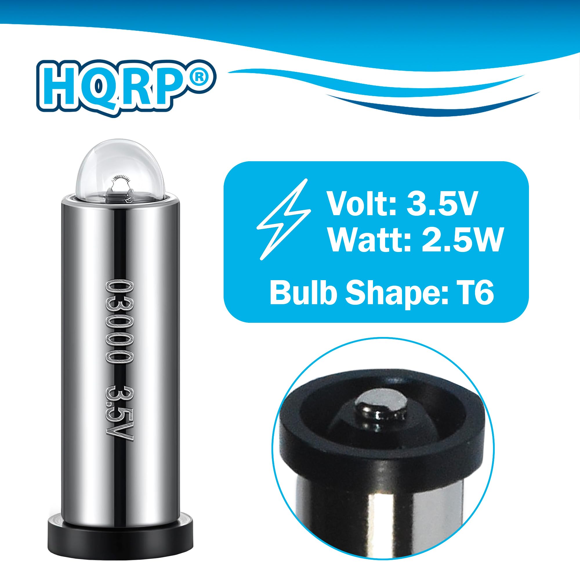 Hqrp 2-Pack Lamp Bulb Compatible With Welch Allyn Wa-03000 Wa03000 03000 Wa3000 3000 Wa-03000-U Wa03000-U Wa-03000U Wa3000-U 030