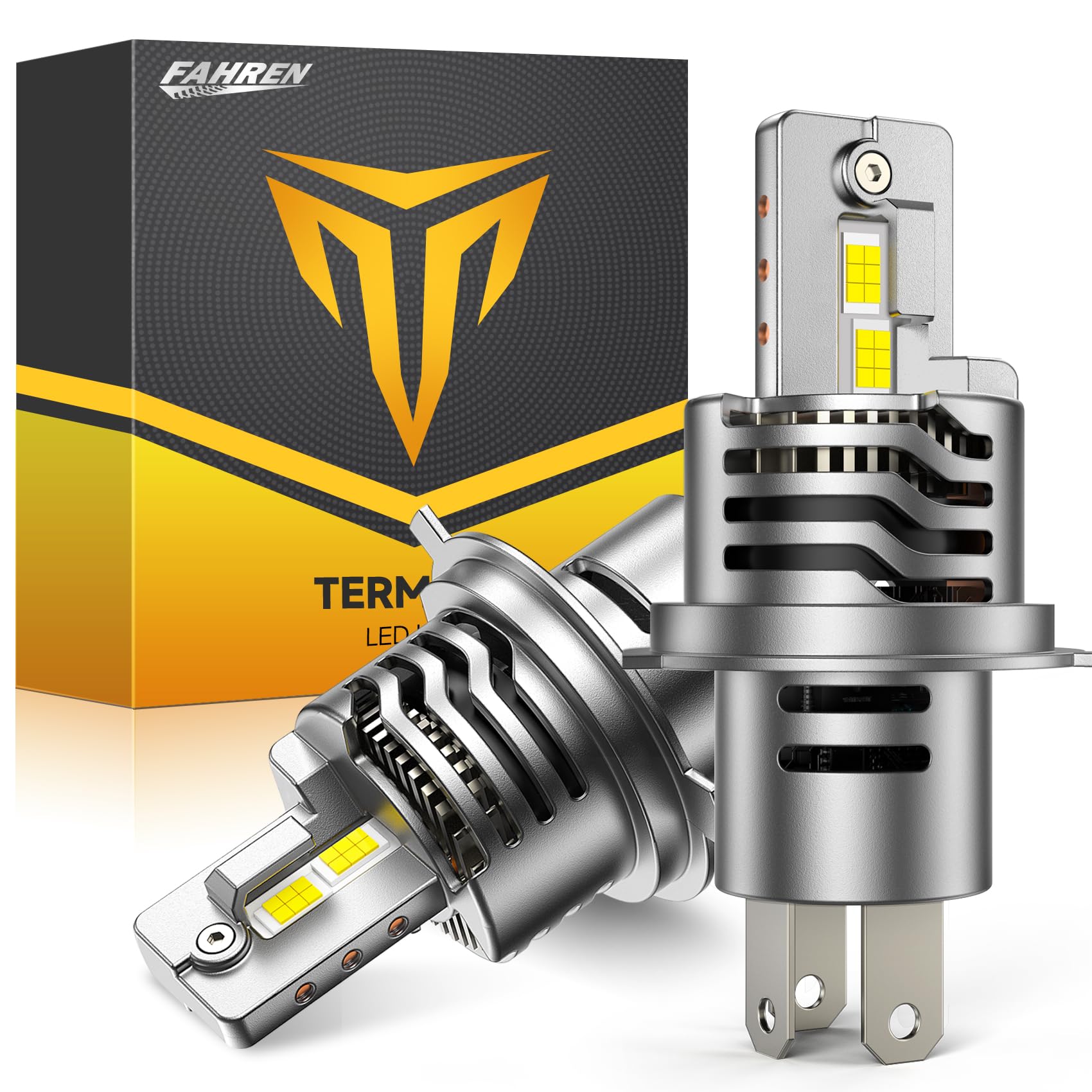 Fahren H4/9003 Fog Light Bulbs, 40000Lm 900% Brighter 6500K Cool White, 1:1 Mini Size Plug And Play Upgraded Hb2 Light Bulb, Pac
