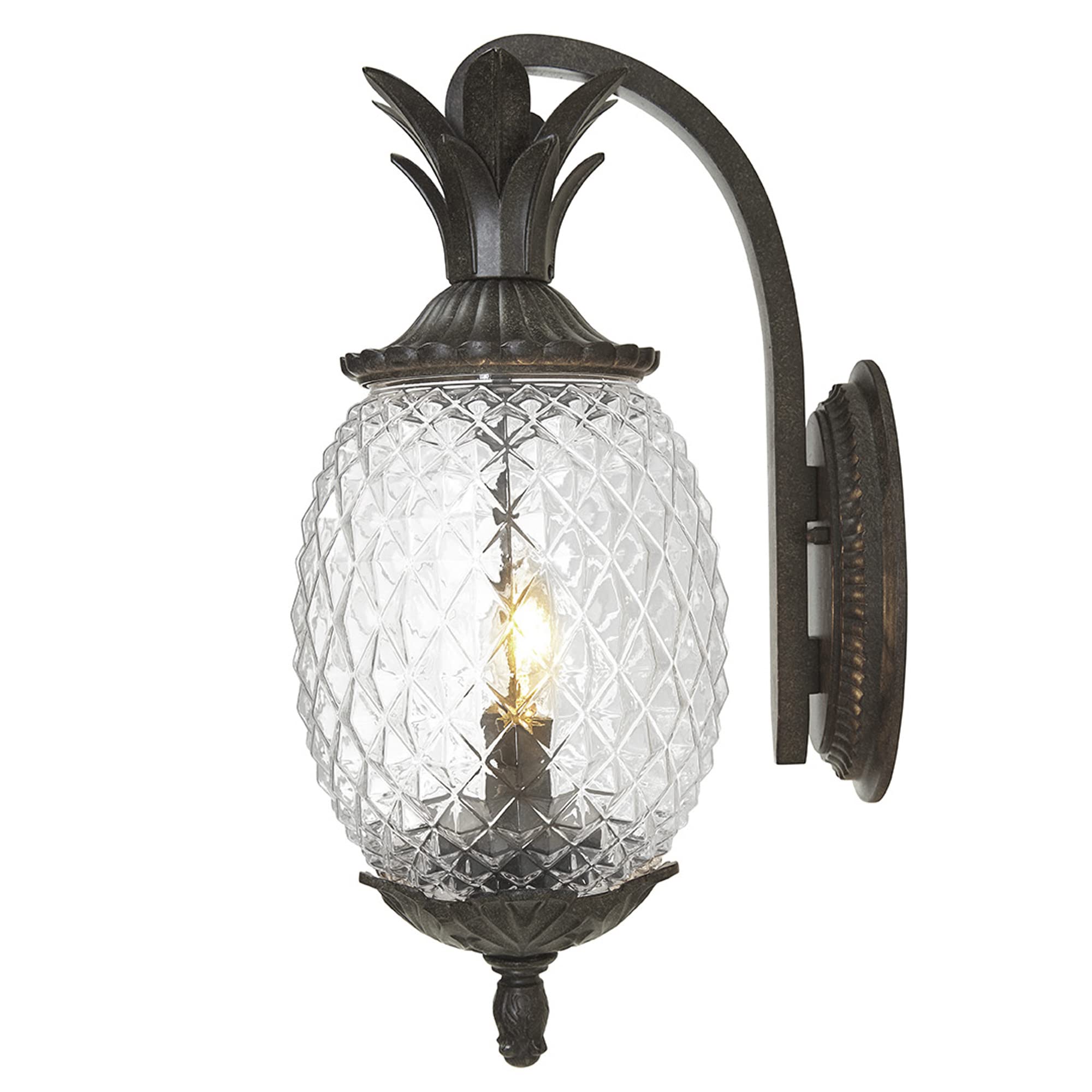 Acclaim Lighting | 7502Bc | Lanai Collection | Large Outdoor Wall Mounted Pineapple Dimmable Lantern | Durable Anti-Rust Cast Al