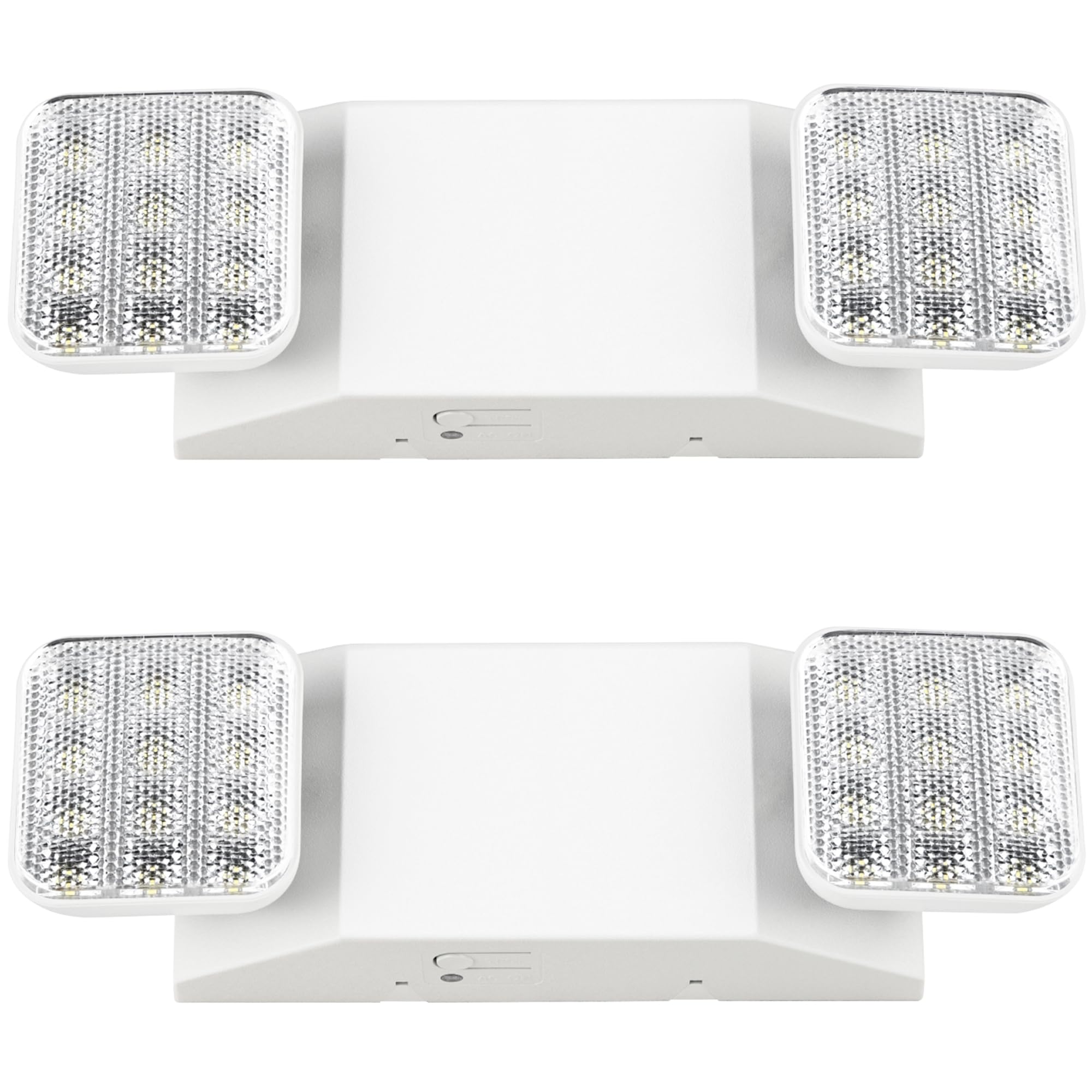 Sunco LED Emergency Lights, Wall Mount, Hard Wired, 2 Pack, White, Backup Battery 90 Minutes, Model EM_2HFL-2PK