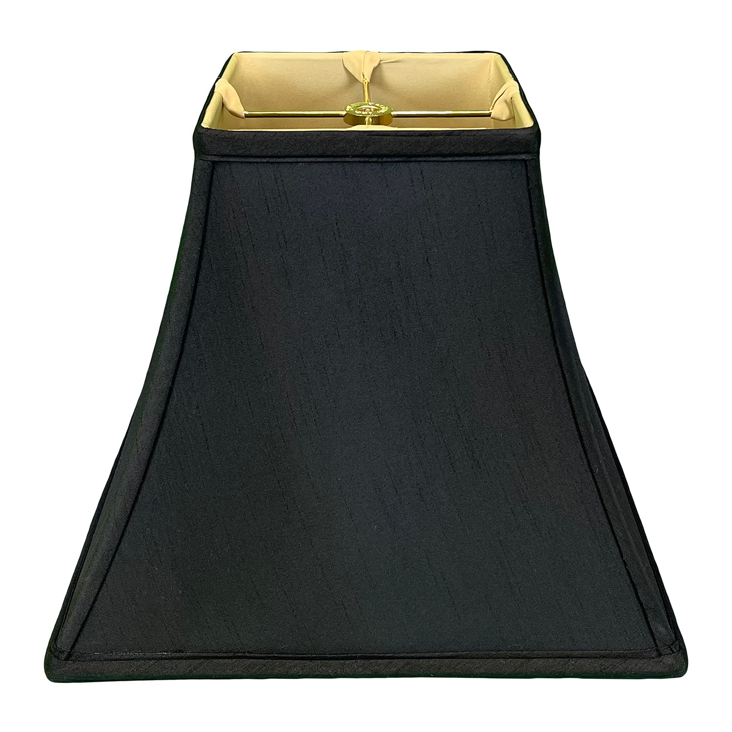 Royal Designs, Inc. Regal Series Square Bell Lamp Shade, 6 x 12 x 10.5, Black