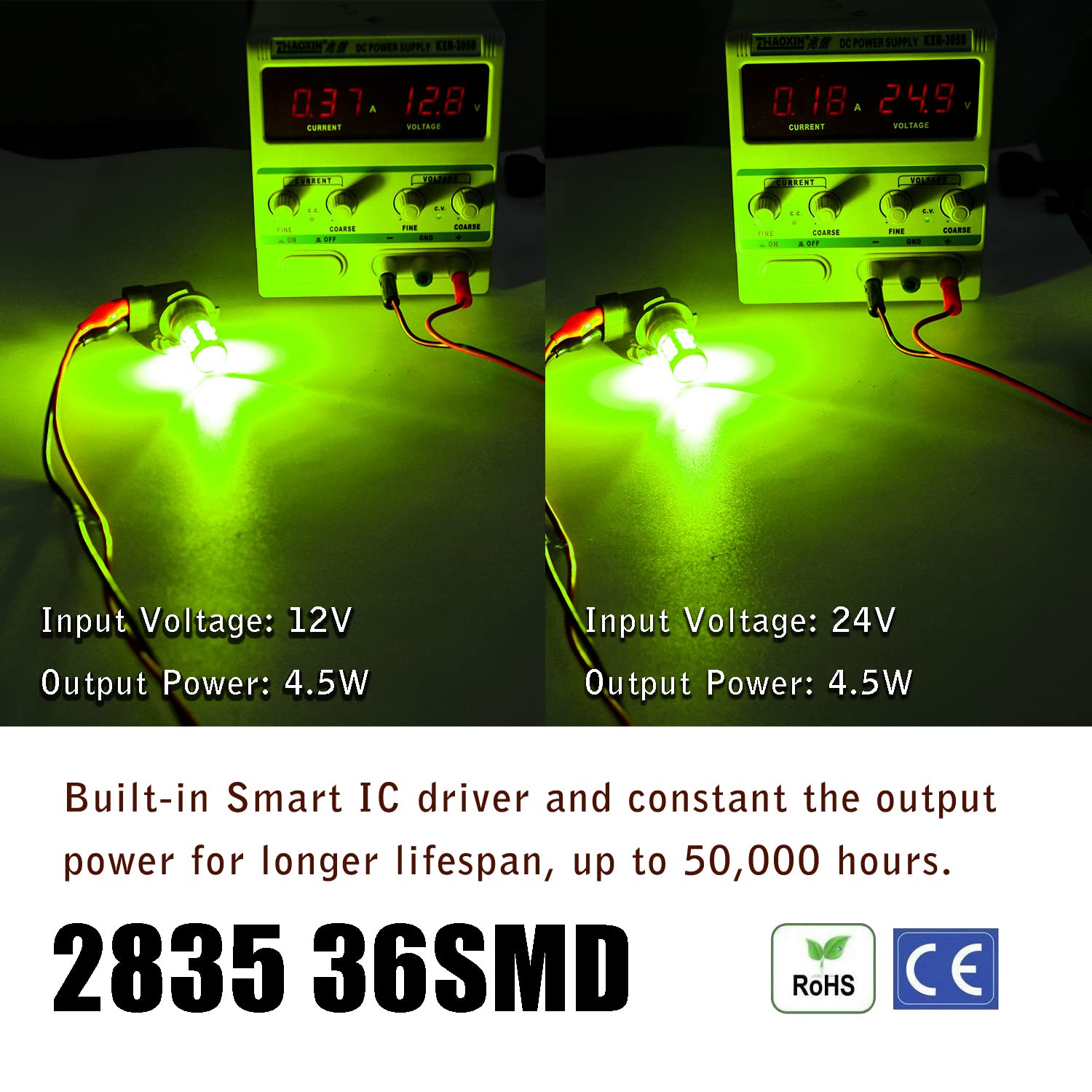 Kisled Super Bright 3000Lm H8 H11 Led Fog Lights Bulbs Drl High Power 3030 Chips With Projector Lens Replacement For Cars Trucks, Lemon Green