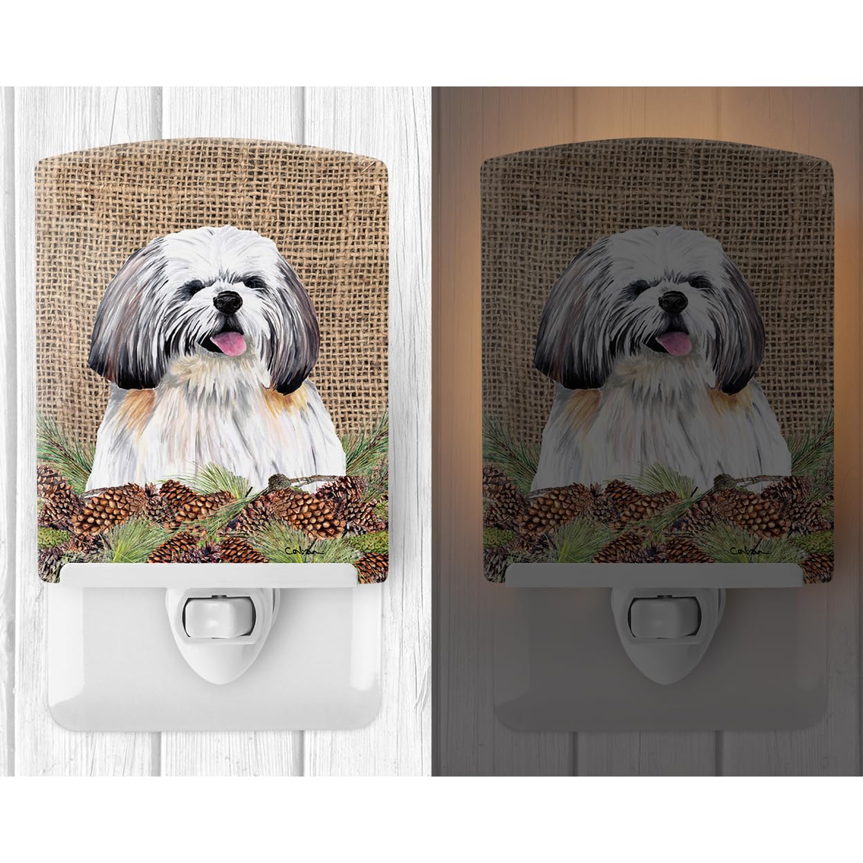 Carolines Treasures Ceramic Night Light, Shih Tzu Design, UL-Certified, 6x4x3 inches, Ideal for Bedroom, Bathroom, Nursery, Multicolor