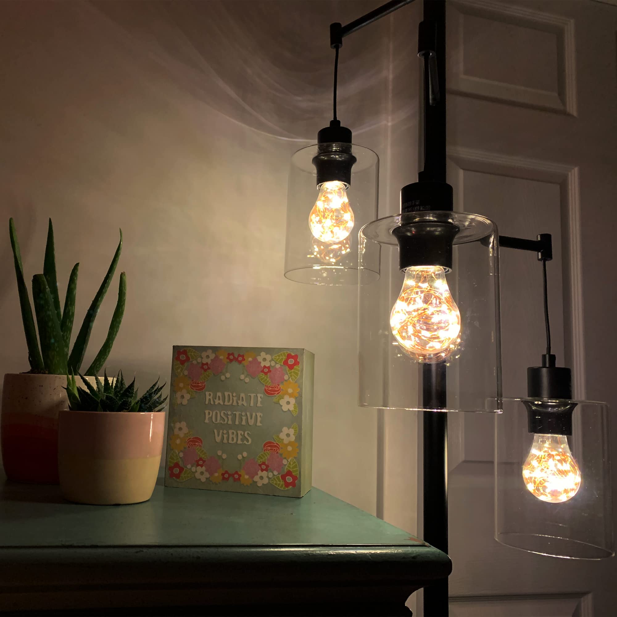 Norb A19 LED Light Bulb 4-Pack - Copper Filament with Tiny Stars, Indoor/Outdoor Use