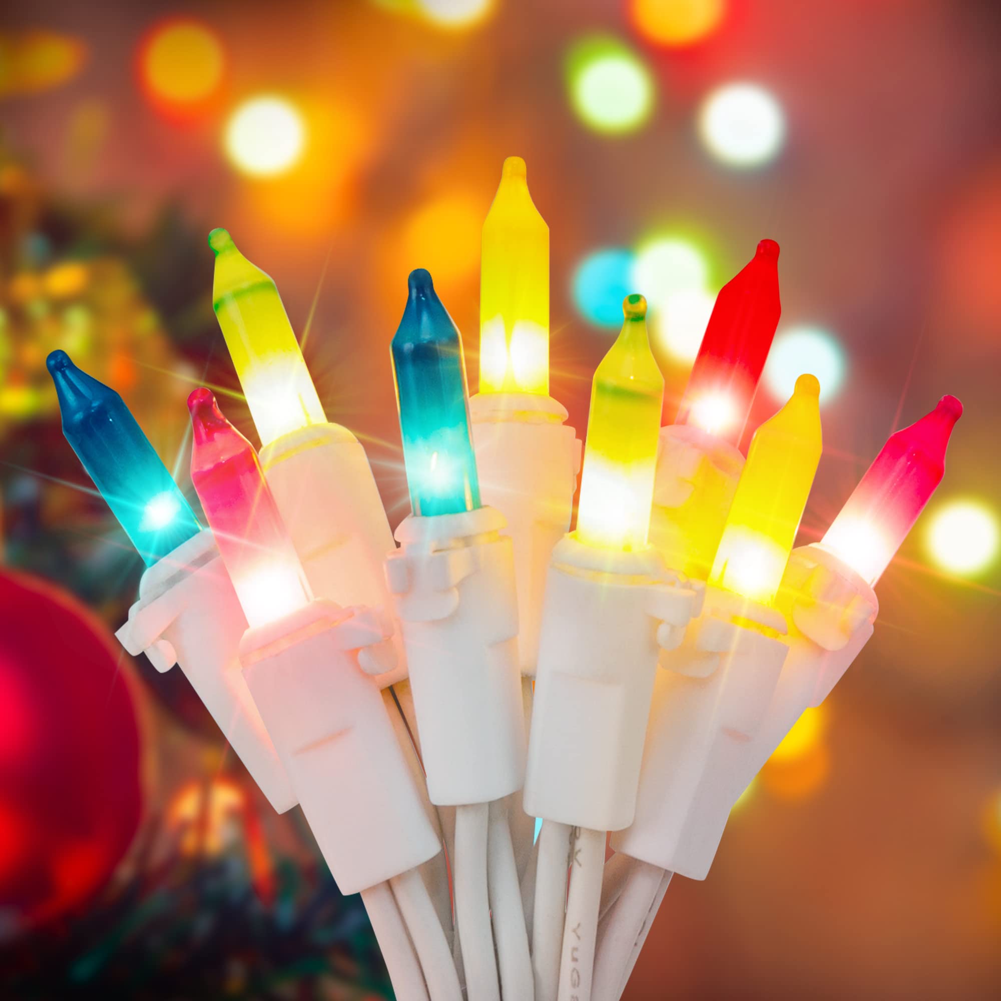 Hopolon 2PACK 50Count Easter String Lights,Christmas Lights Plug in,13FT Incandescent Pastel Mini Lights White Wire for Indoor Outdoor Spring Patio Party Yard Garden Bedroom Tree Decor,Multicolor