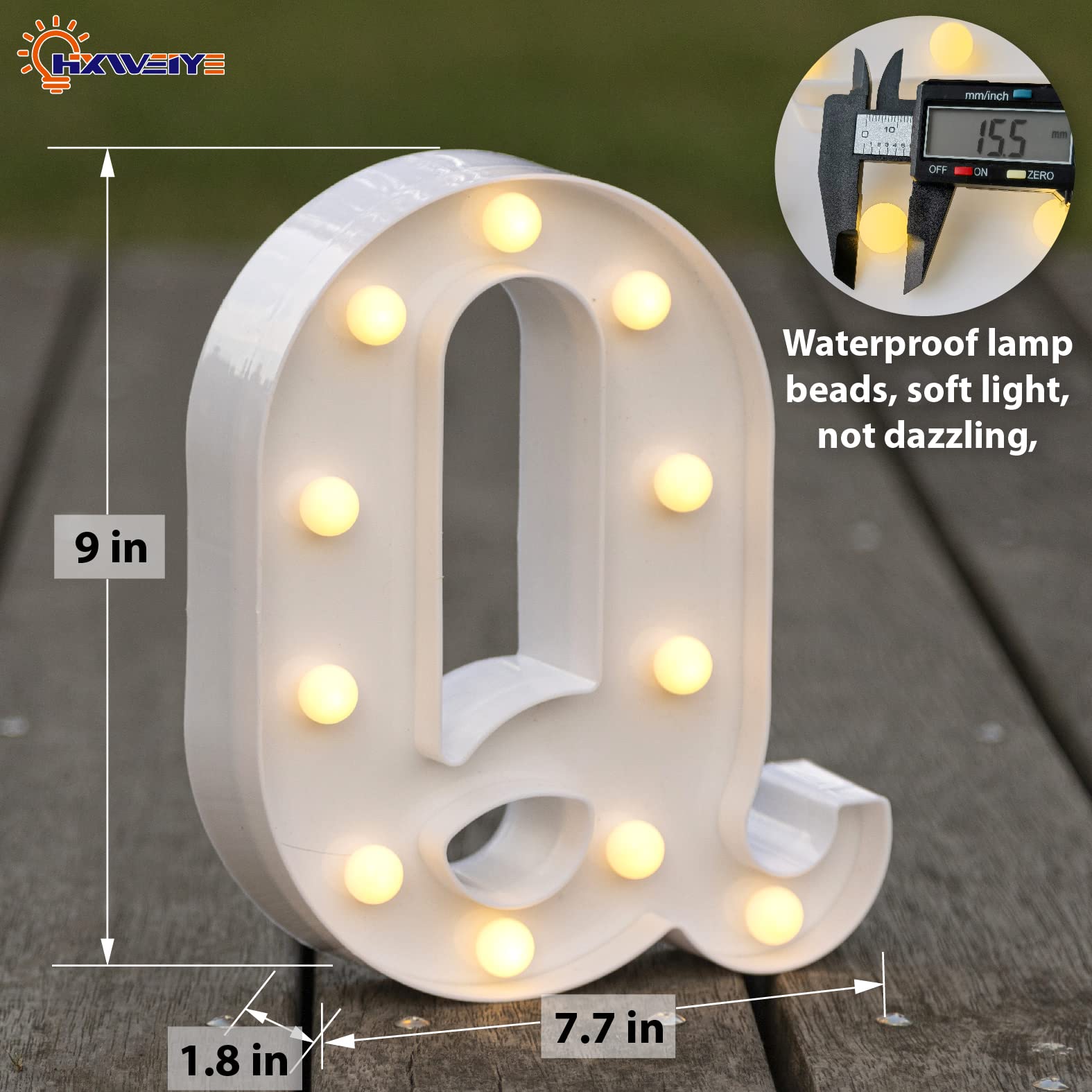 Hxweiye Led Marquee Letters Sign - Light Up Alphabet & Numbers 0-9, Warm White, Battery Powered, Perfect For Parties & Anniversaries