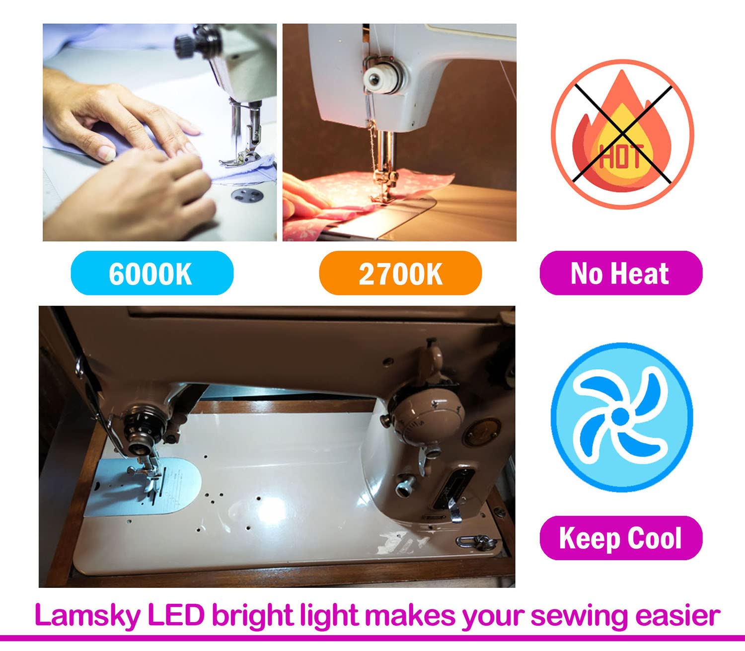 Lamsky BA15D LED Bulb for Sewing Machine, 5W Warm White 2700K, AC100-240V, Pack of 4