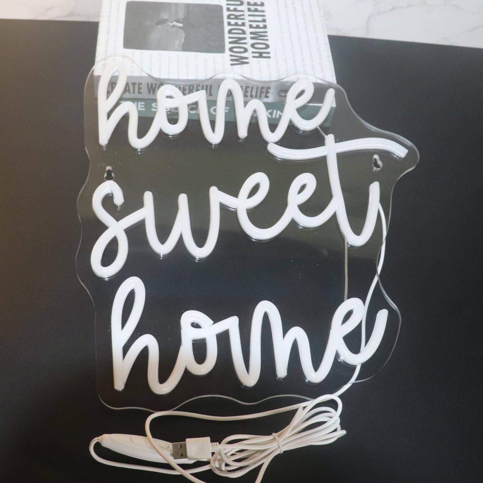 Home Sweet Home Neon Sign  Positive Quotes Decorative Neon Lights For Home Room Wall Decor Neon Light Sign  Christmas Birthday Gift Thanksgiving Gift(Warm White)