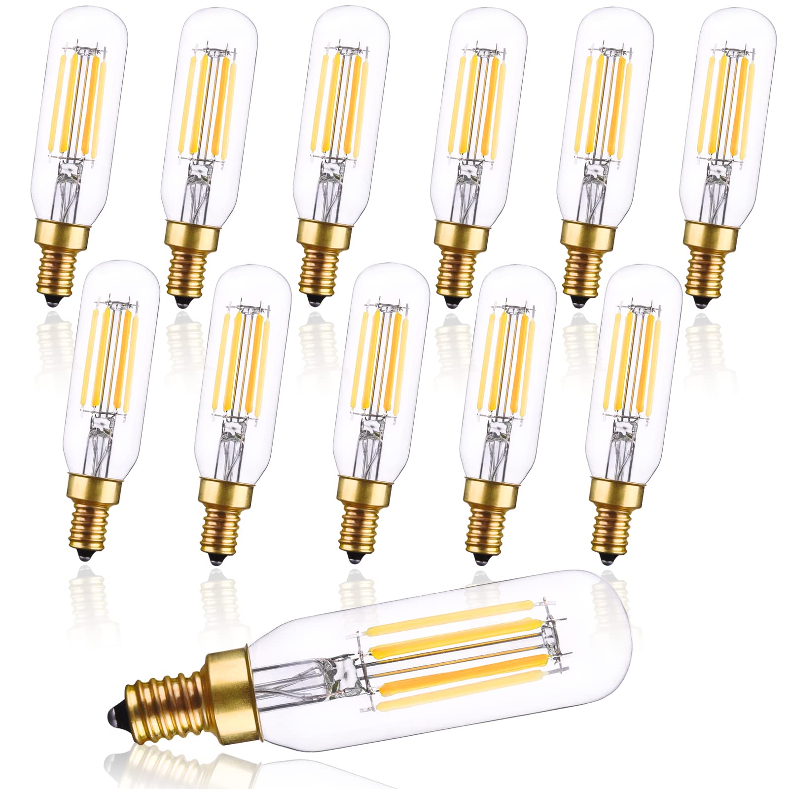 Create Bright T6 Led Bulb Dimmable Light Bulbs E12 T25 Clear Glass Tubular Edison Candle Bulb For Ceiling Fan,Pendant,Wall Sconc