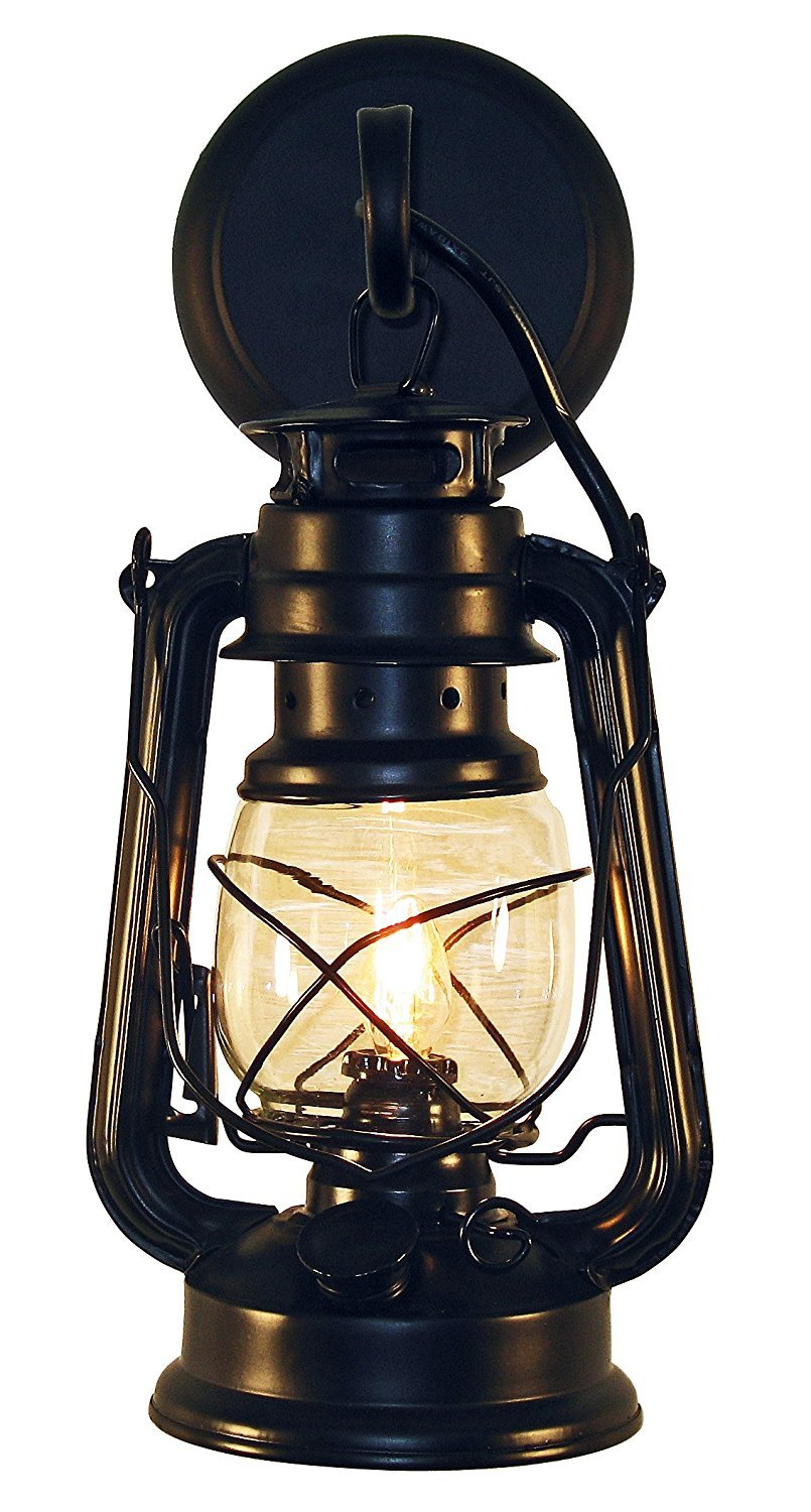 Muskoka Black Rustic Wall Sconce Lantern - Farmhouse Light Fixture For Bedroom & Kitchen