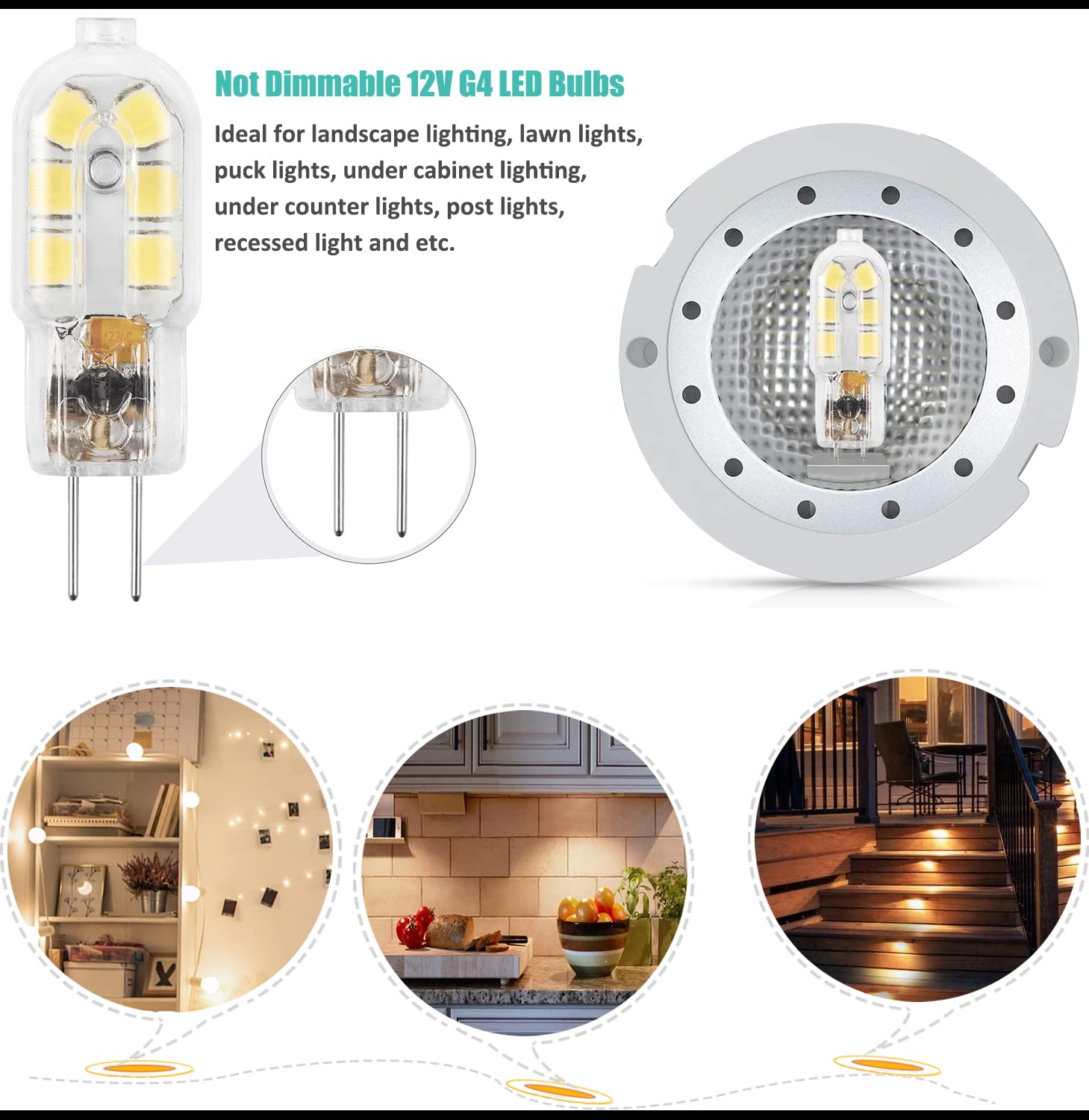 Amazing Power G4 LED Bulb, 12V Bi Pin Replacement, Warm White 3000K, 10-Pack, Plastic