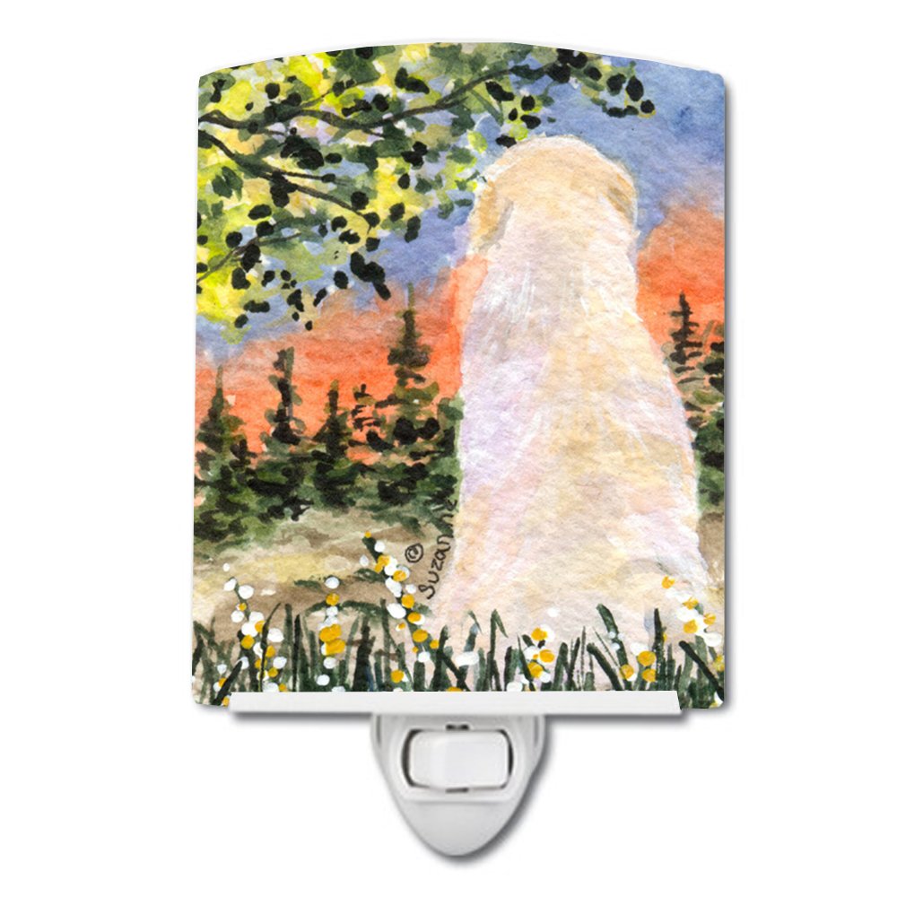 Caroline'S Treasures Ss8820Cnl Golden Retriever Ceramic Night Light Compact, Ul-Certified, Ideal For Bedroom, Bathroom, Nursery, Hallway, Kitchen, 6X4X3, Multicolor