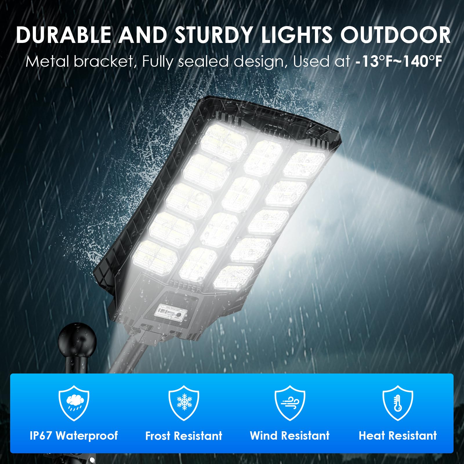 Ziziwin 9000W Solar Street Lights Outdoor Waterproof, Solar Led Flood Light Outside, Heavy Duty Solar Parking Lot Light Dusk To