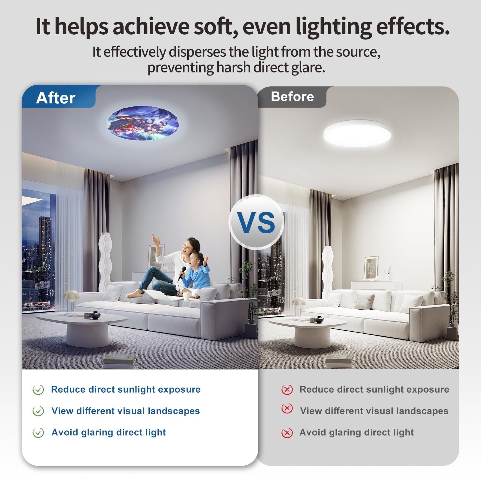 Casazen Christmas Lights Cover, 12'' Christmas Ceiling Light Cover, 1 Pcs Fabric Ceiling Light Fixture Cover, Light Filters For