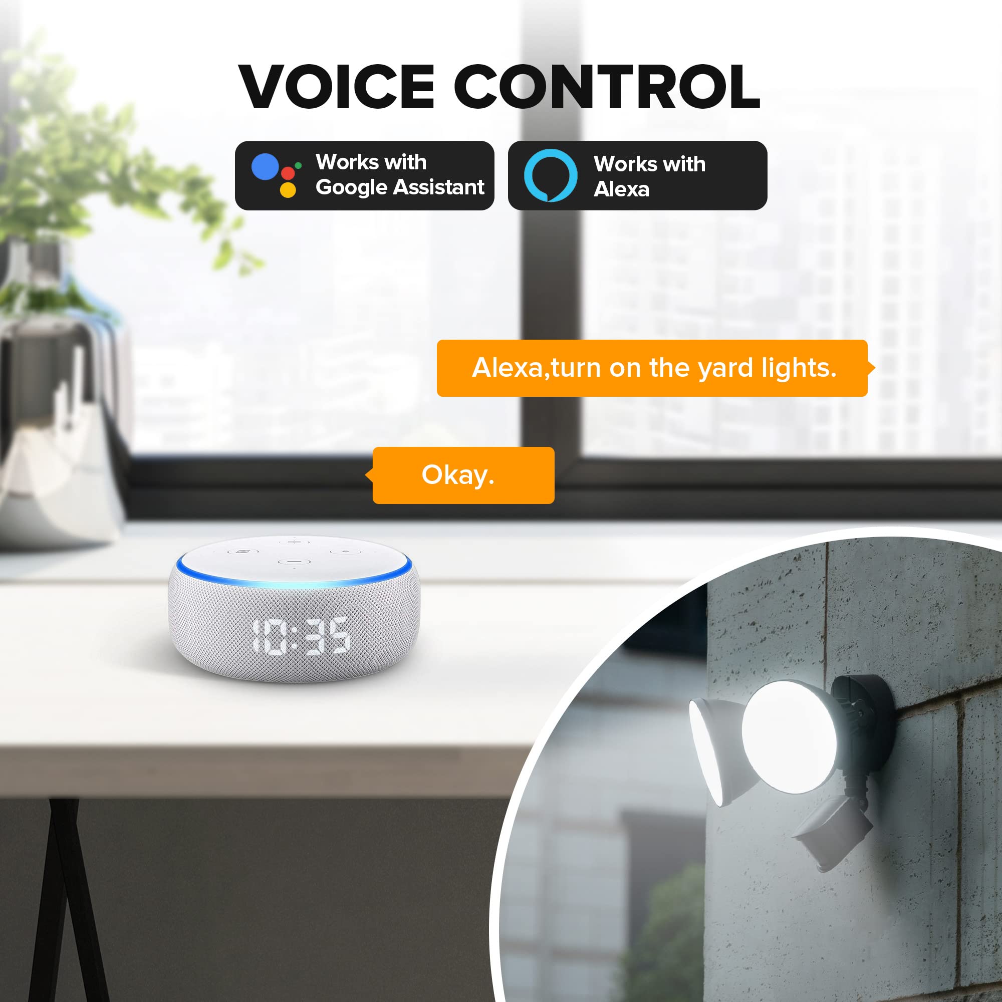 Ume Smart Wifi Led Security Light, Motion Sensor, 2500Lm, Waterproof, Works With Alexa/Google