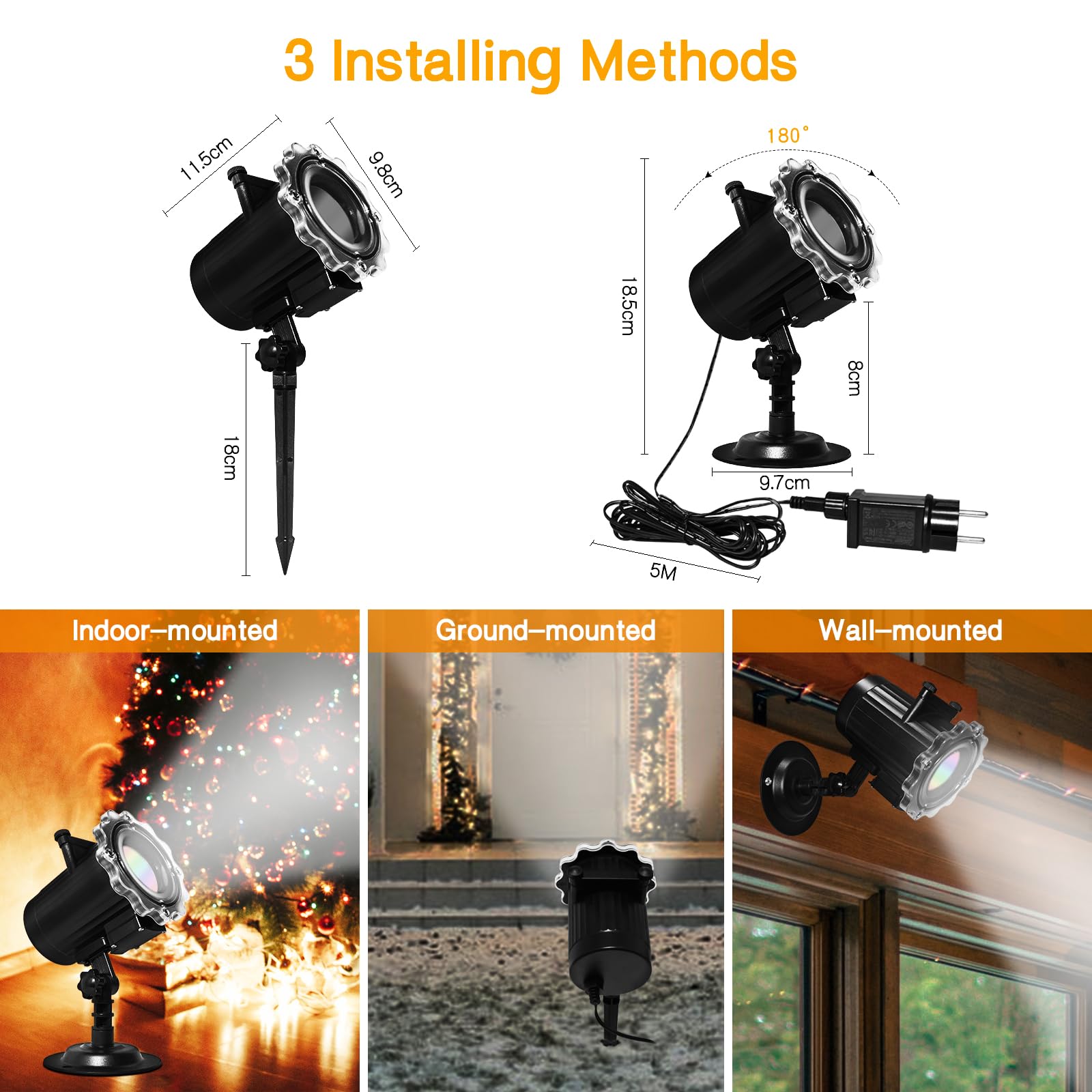 Segotendy Holiday Projector Lights Outdoor, Year Round 10 Theme 16 Slides, Waterproof Holiday Projector Lights With Remote Contr