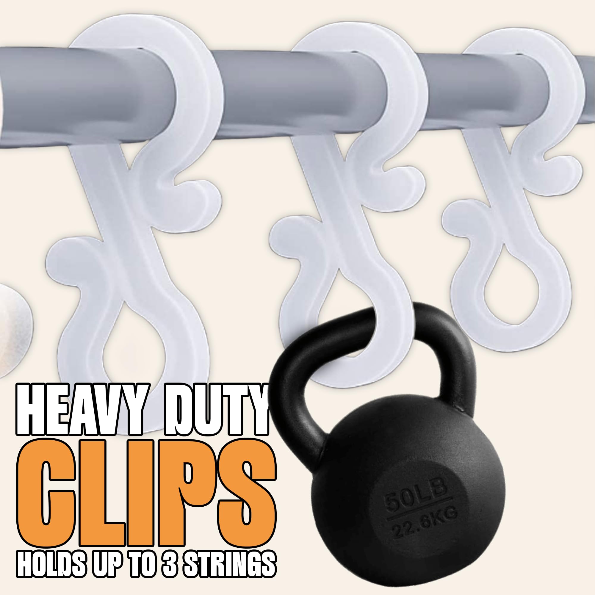 Holiday Lighting Outlet Gutter Hook, Christmas Light Clip, Commercial Grade, C7 & C9, Pack Of 25