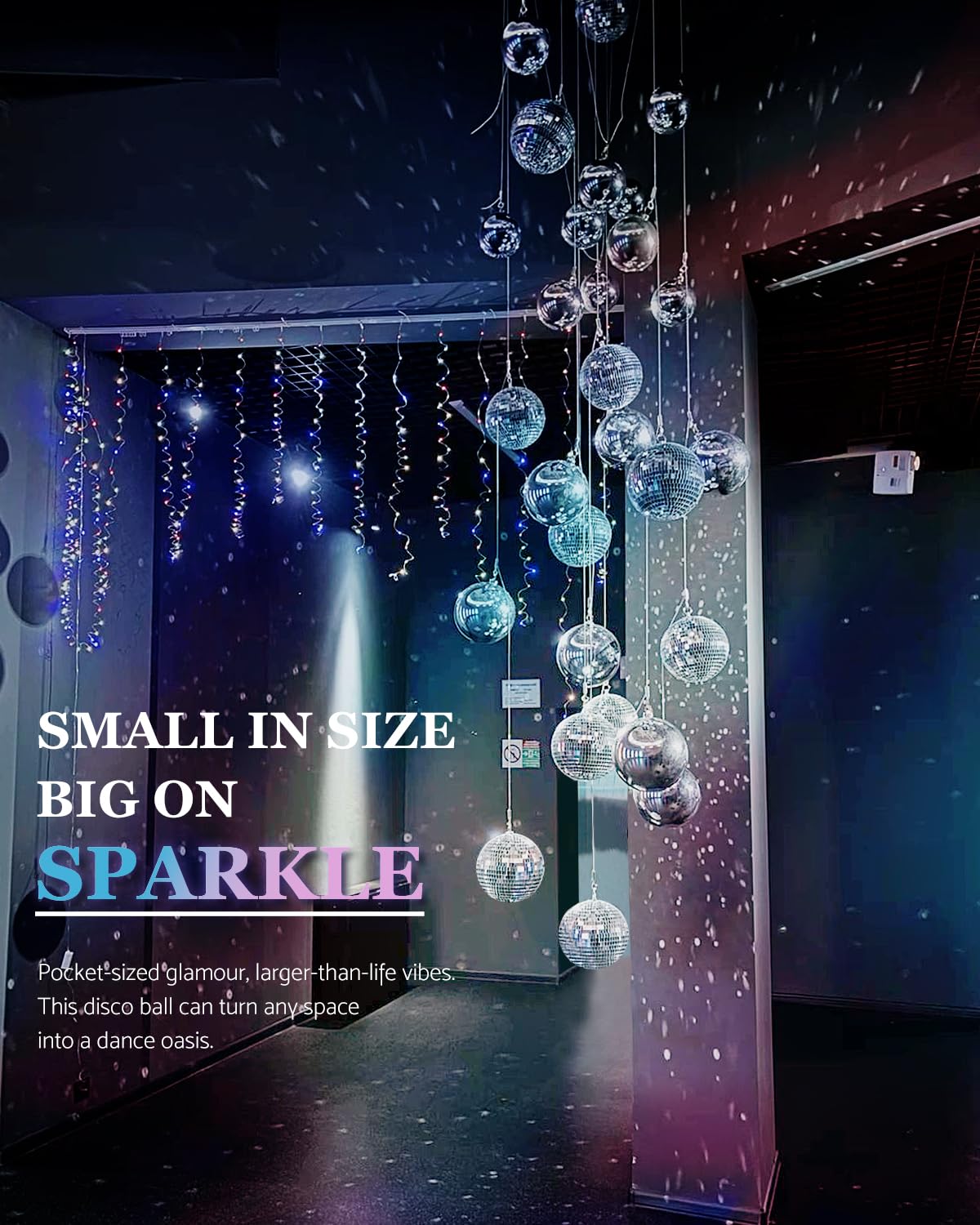 Youdepot Mini Silver Disco Balls - 54 Pcs Ornament Set for Parties, Weddings, and Decor - Sizes: 1.2in to 3.1in