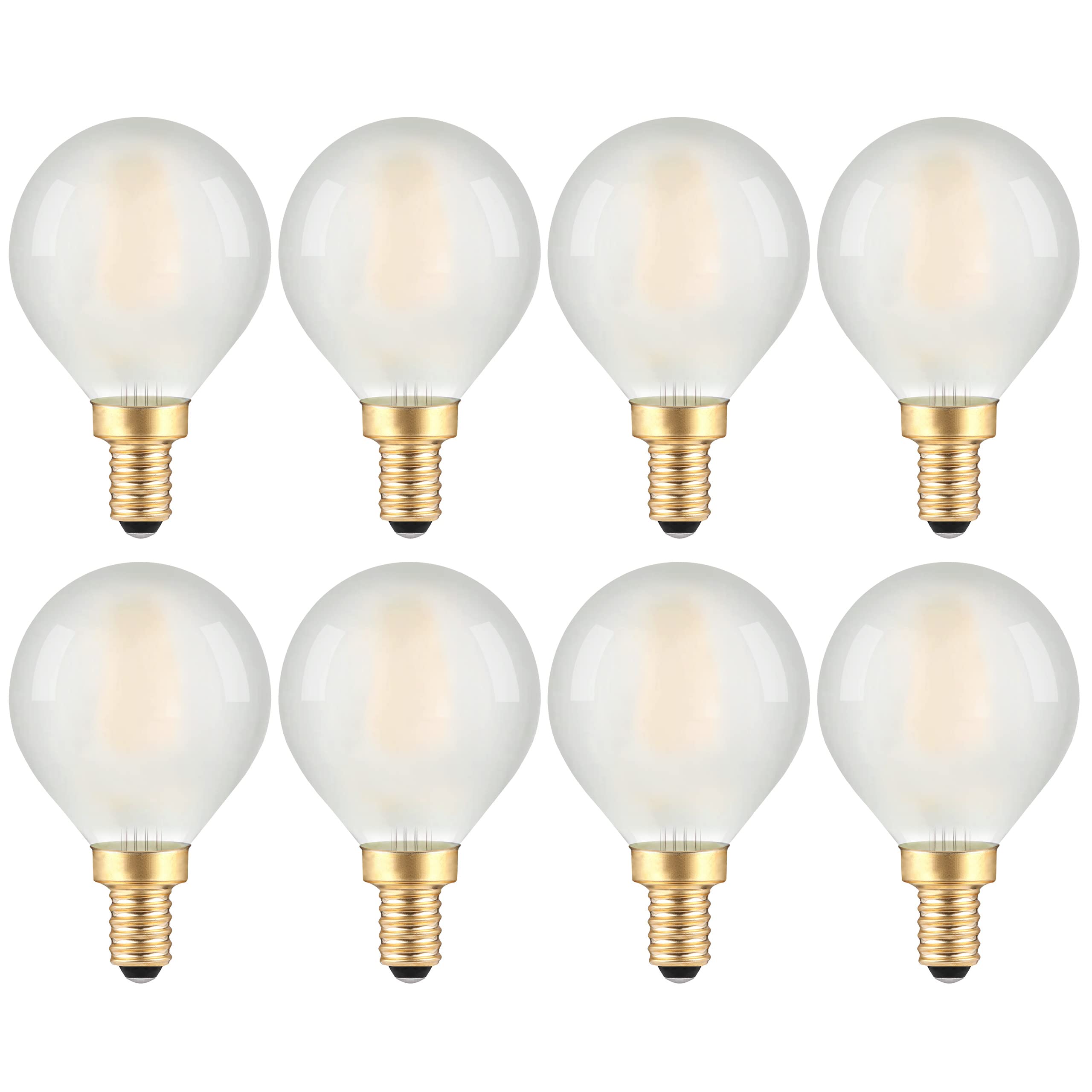 Frosted Led Ceiling Fan Light Bulbs- E12 Base 2700K Soft Warm White Dimmable 25W Equivalent G16.5/G50 Candelabra Globe Bulb- 2W
