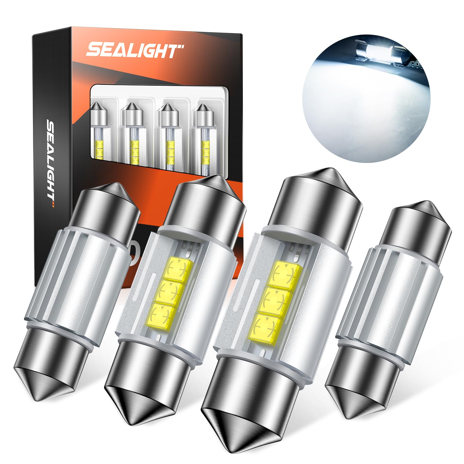 Sealight 31Mm De3175 Led Bulbs De3021 De3022 Led Bulbs Csp-2525 Ceramic Chipsets 6500K White Super Bright Error Free Canbus Inte