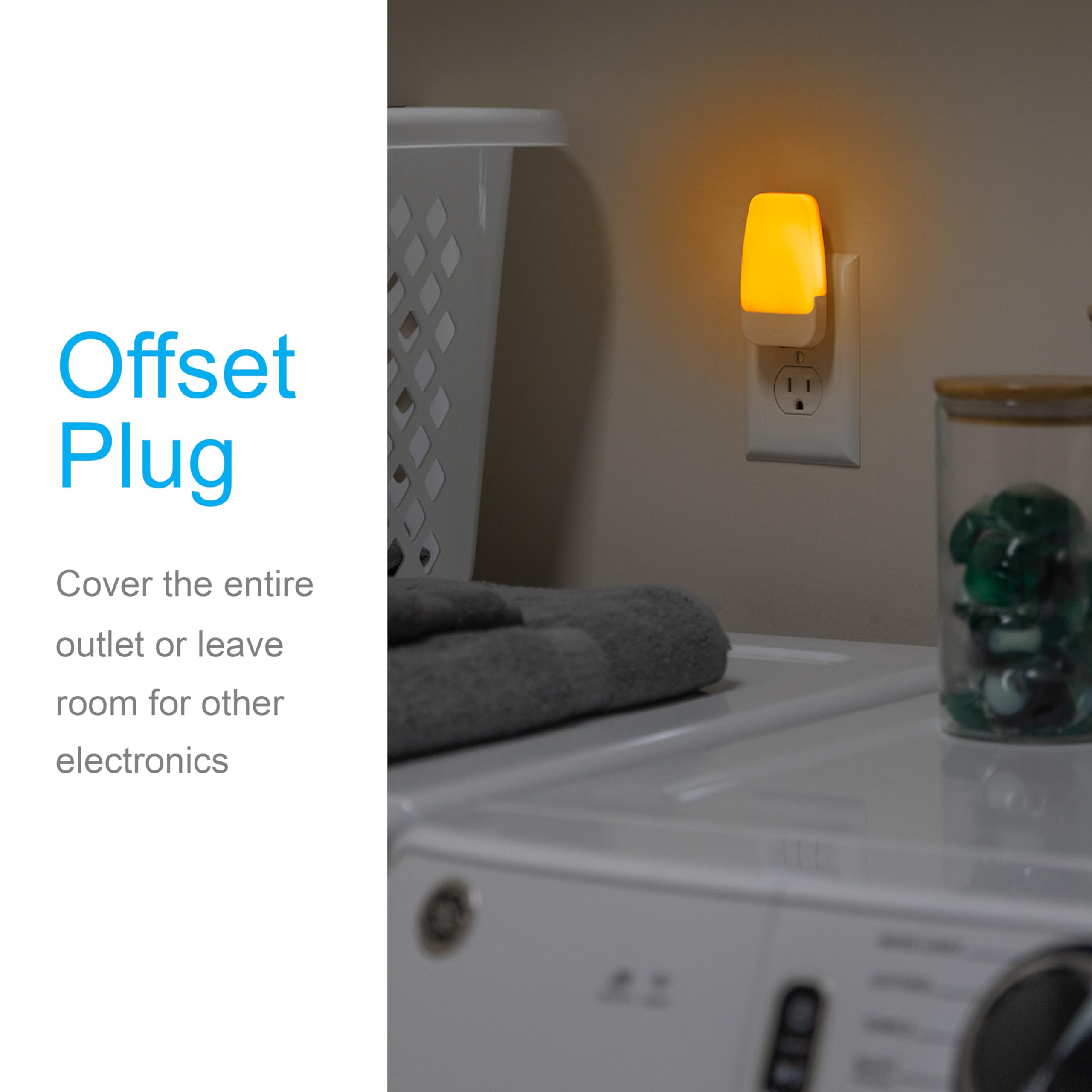 GE SleepLite LED Night Light, Plug-in Dusk to Dawn Sensor, Amber, 2 Pack, Model 76135, Ideal for Kids and Adults
