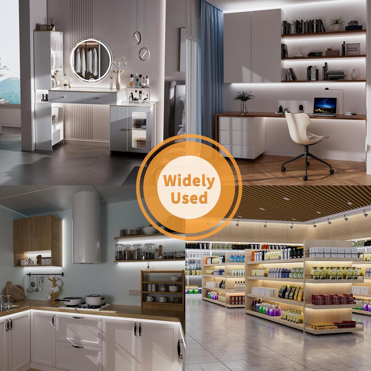 Battery Powered Led Strip Lights  Cob Motion Sensor Led Strip Lights 20 Inch X 3 Pack For Kitchen Under Cabinet Lighting  Shelves  Under Counter  Closet  Cordless Click Light  Cool White 6000K