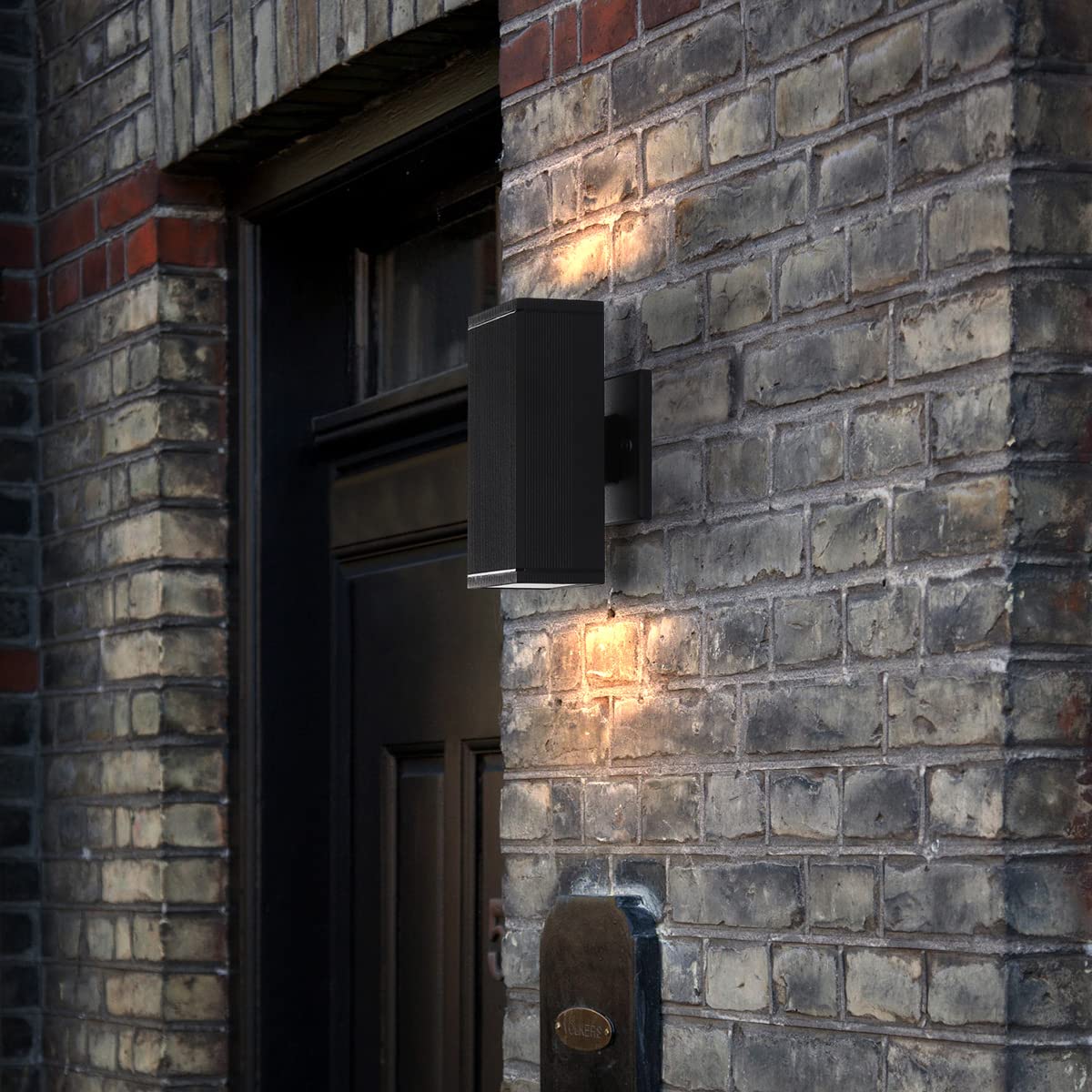 Mirrea 8In Matte Black Outdoor Patio Light - 2 Pack, Led Gu10 Sconce, Aluminum Up/Down Lighting