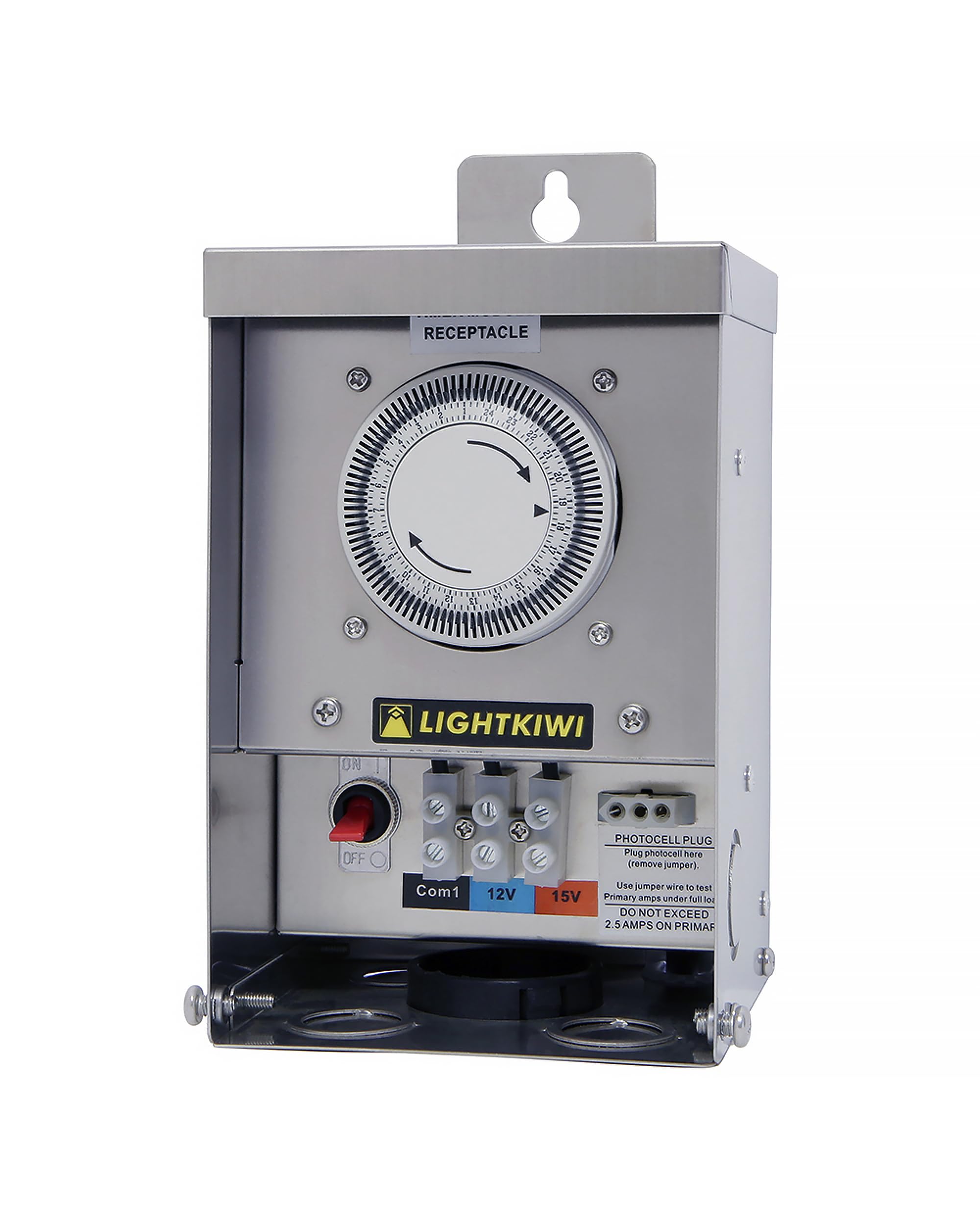 Lightkiwi U2184 75W Outdoor Low Voltage Landscape Lighting Transformer 120V Ac To (12V-15V Ac) Multi-Tap - Weatherproof For Pathway Lights, Spotlight And Pool/Spa Lightings - Etl Listed