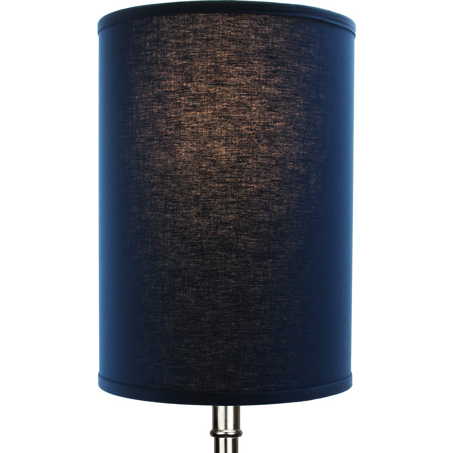 Fenchelshades.Com 12'' Diameter X 17'' Height Drum Lampshade Retro Rustic Vintage Hardback Usa Made (Navy Blue)