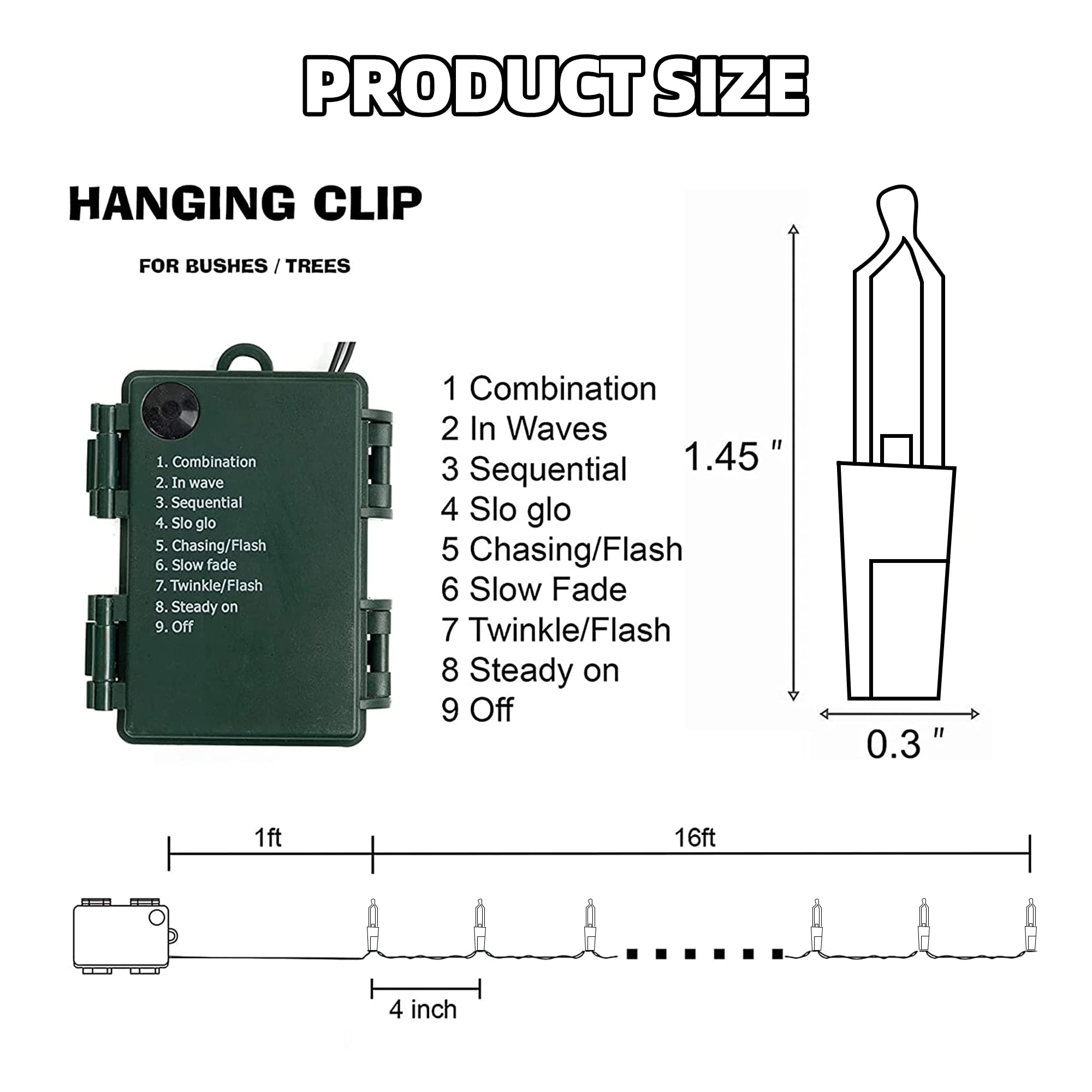 Nerosun Warm White Battery Operated Christmas Lights, 2 Pack Total 100Led 32Ft Waterproof String Christmas Tree Lights With 8 Modes, Xmas Decorations For Indoor Outdoor Yard Wedding Home Decor