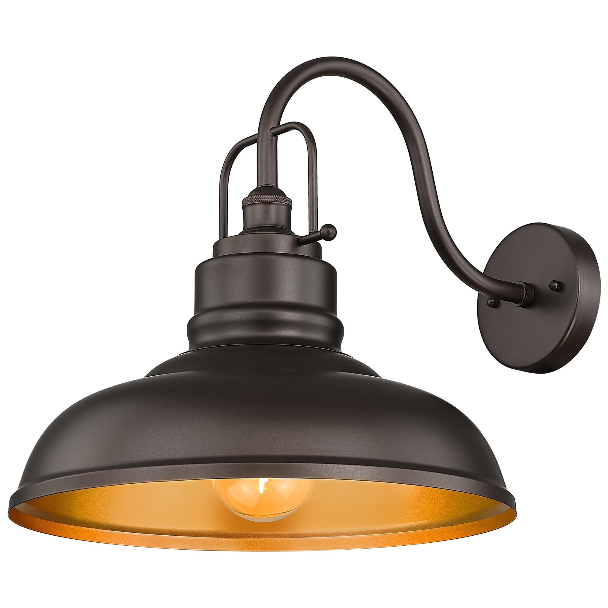 zeyu Gooseneck Barn Light - Outdoor Wall Sconce, Oil Rubbed Bronze, Large Size, Model 016-1BL ORB