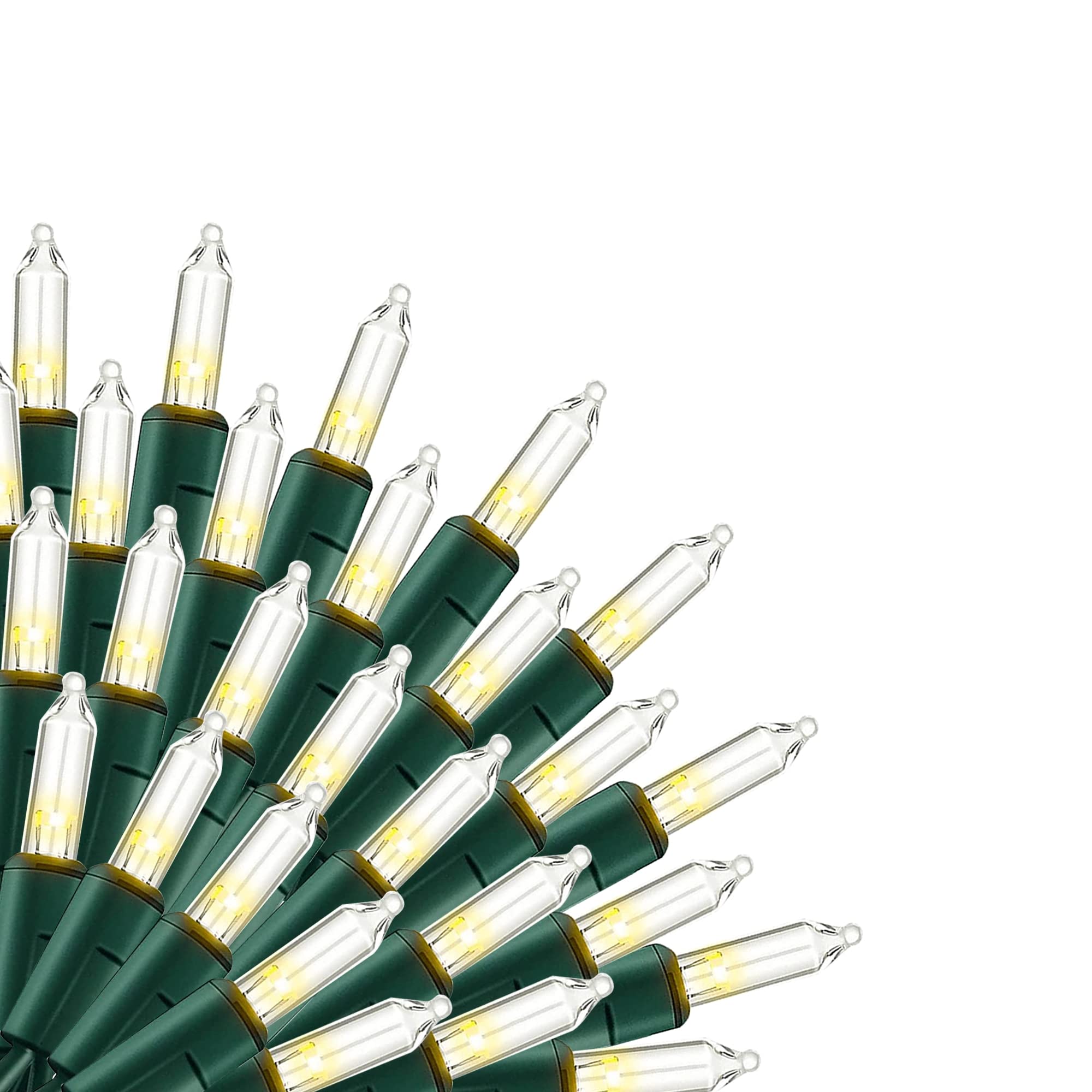 Uptotop 20Ft Waterproof Christmas String Lights, 100 Count Warm White Outdoor Decor