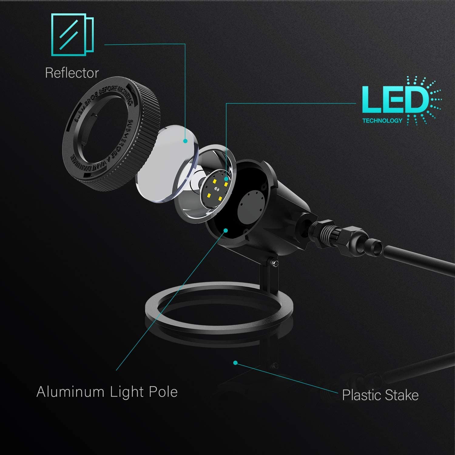 Malibu Submersible Led Pond Light Low Voltage Landscape Lighting Underwater Flood Light Outdoor Landscape Water Garden Lights For Swimming Pool, Fountain, Pond, Rockery 8401-3501-01, Black