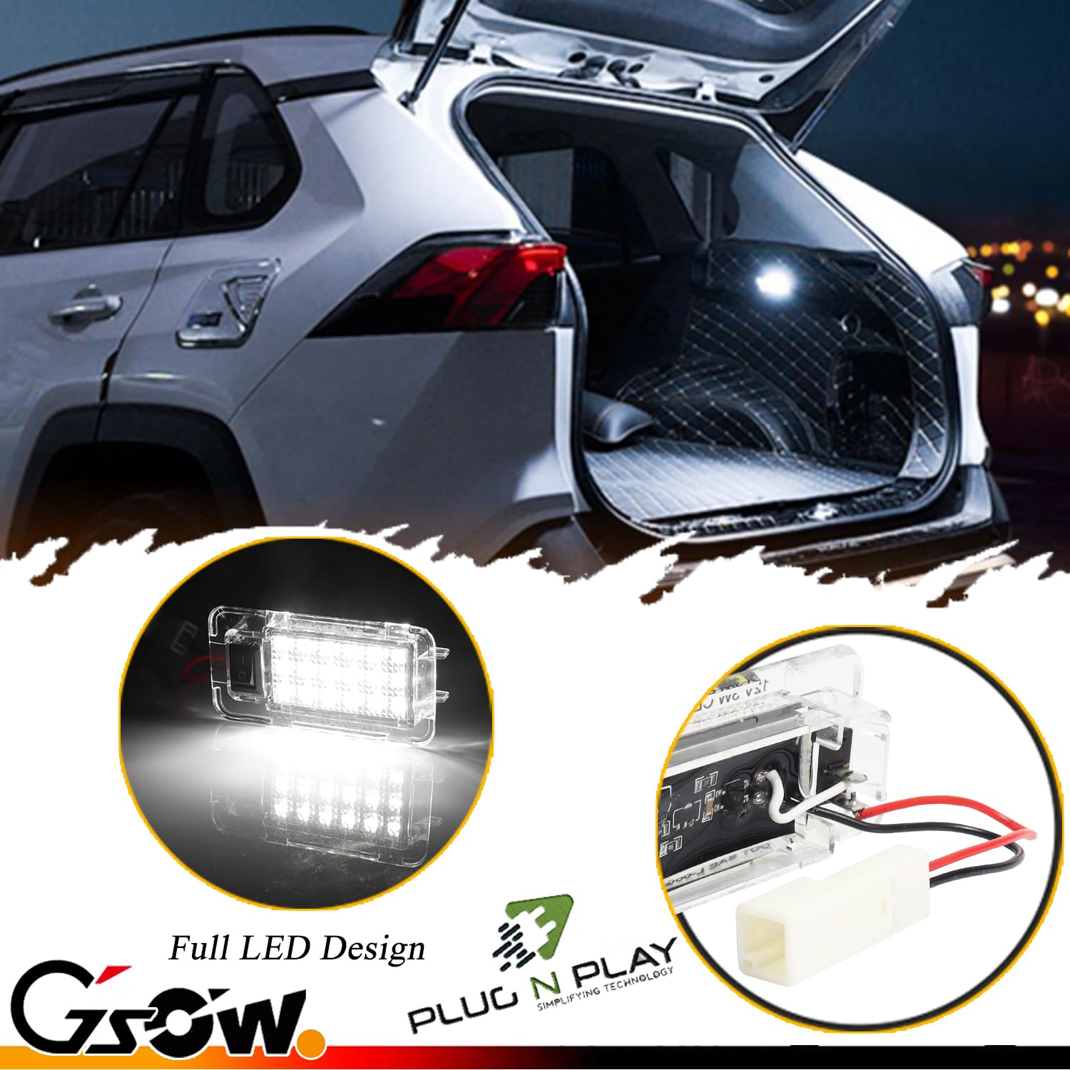 GSOWO Led Luggage Compartment Light for Toyota RAV4 2022-2025, White Cargo Lamp, Model GS-RAV4-22-24-W