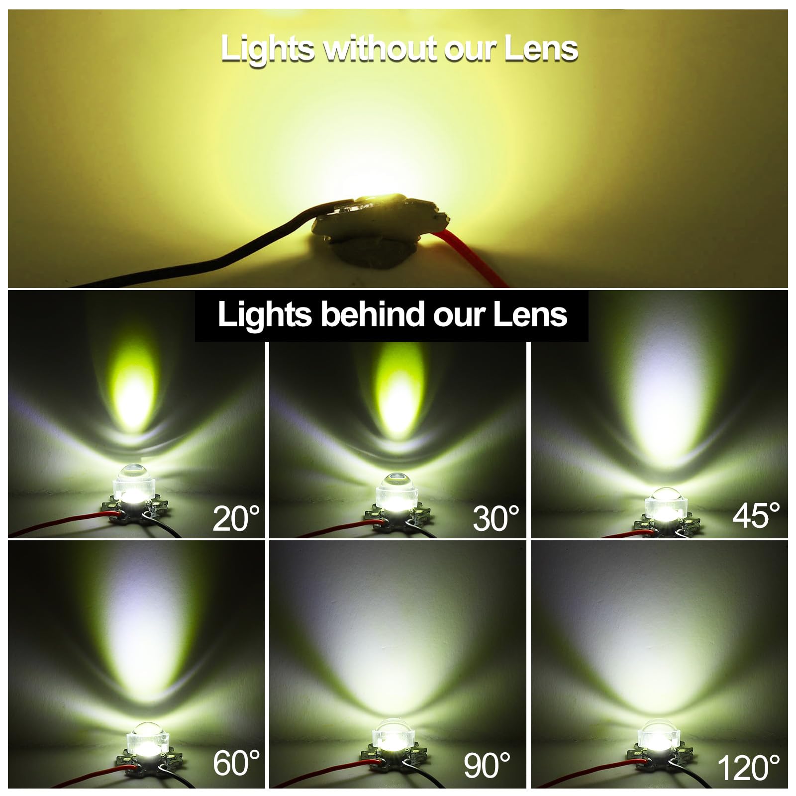 Patikil 12Mm Led Convex Lens, 36 Pack 30 Degree Beam Angle Pmma Acrylic Led Optical Convex Condenser Lens For 1W 3W Led Lamp Bea