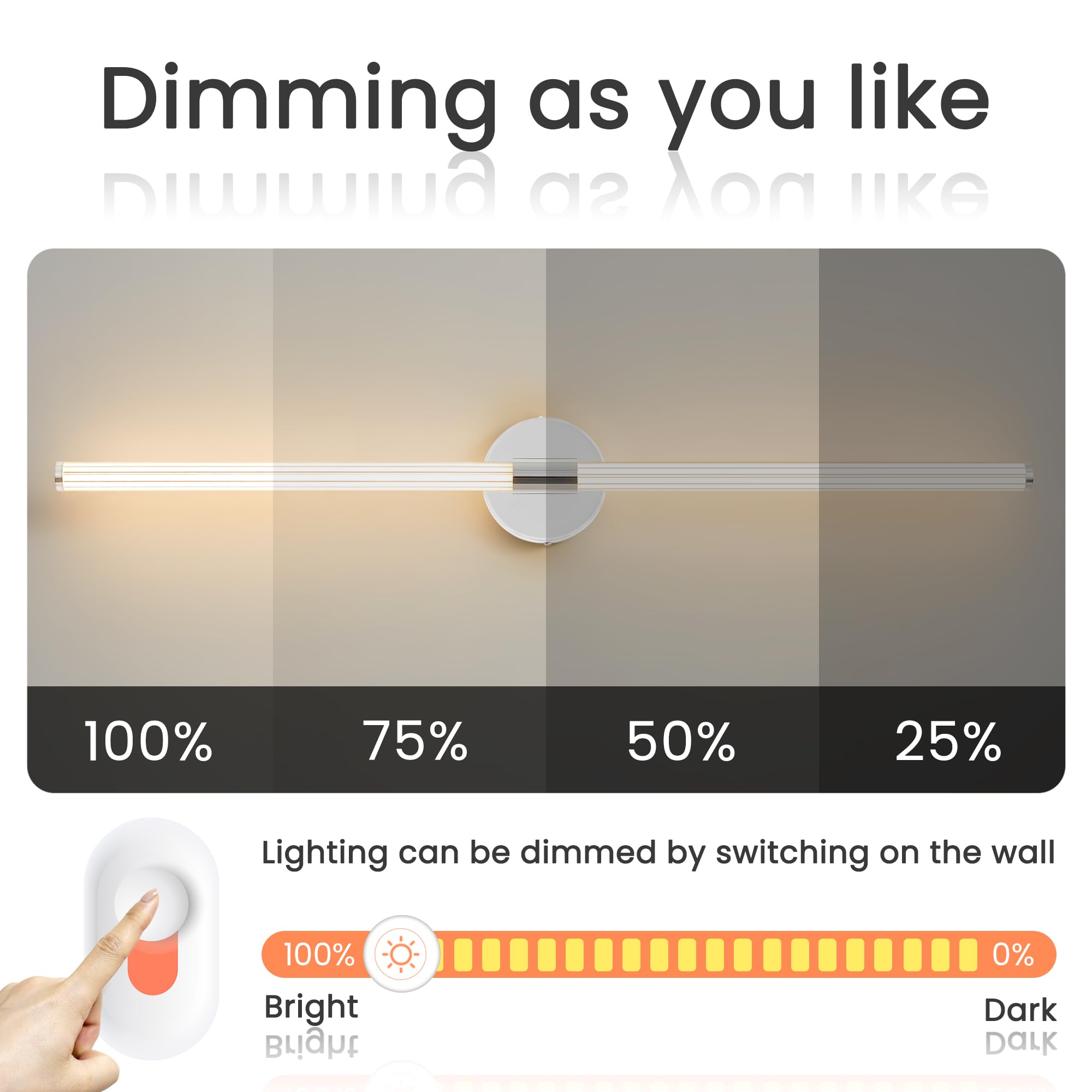 Bathroom Vanity Lights 39 Inch Long Bathroom Light Fixtures Over Mirror Dimmable Led 360 Full Lighting Vanity Light Bar Modern W