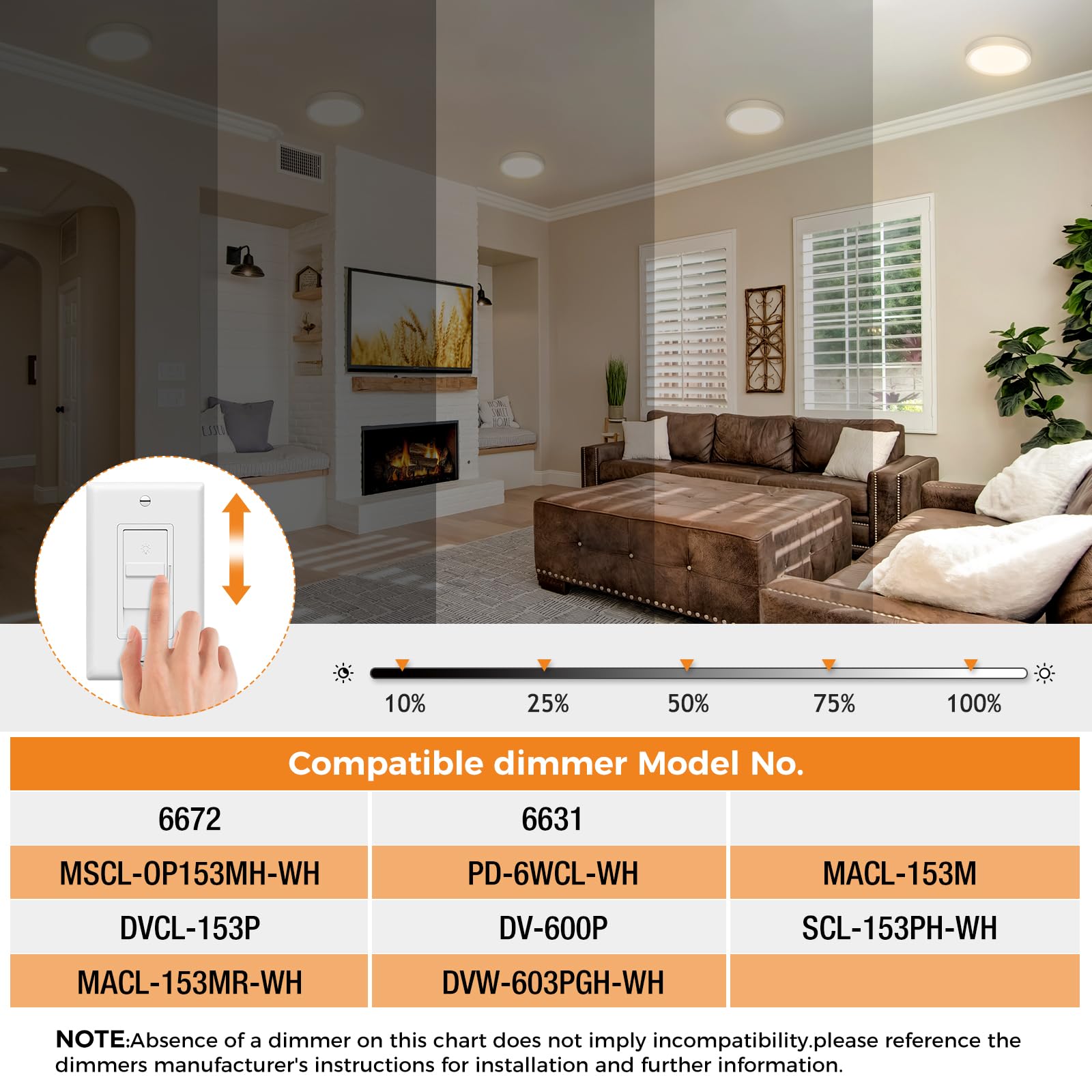 6Pack Led Flush Mount Ceiling Light, Dimmable & 100W Equivalent Super Slim Led Ceiling Light, 3000K-6500K Selectable, 12W 1500Lm